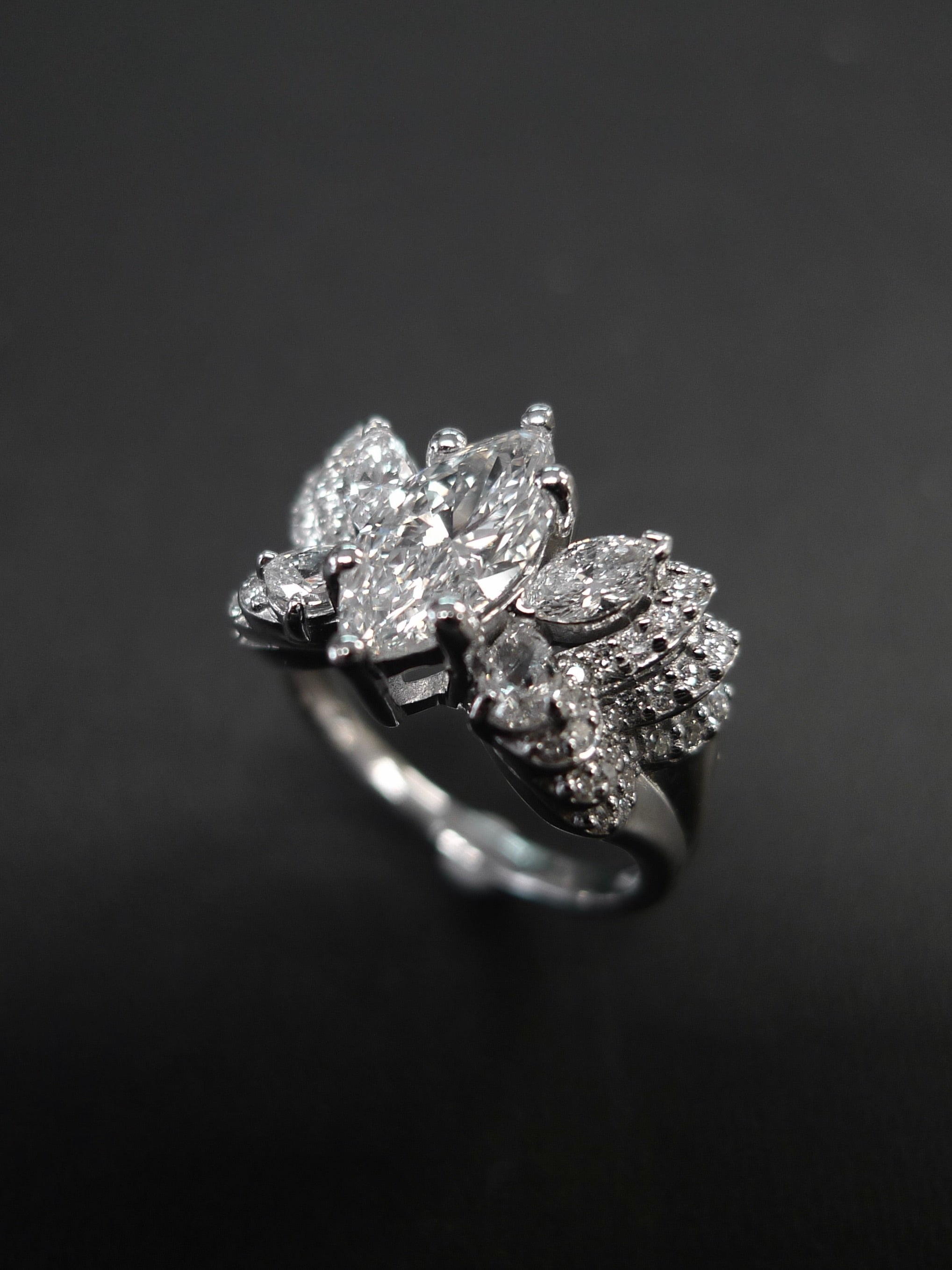 Marquise Diamond and pear diamond engagement ring