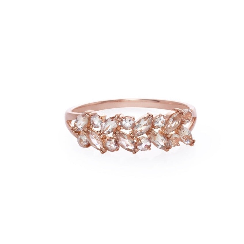 Marquise Cut Morganite Ring in Rose Gold