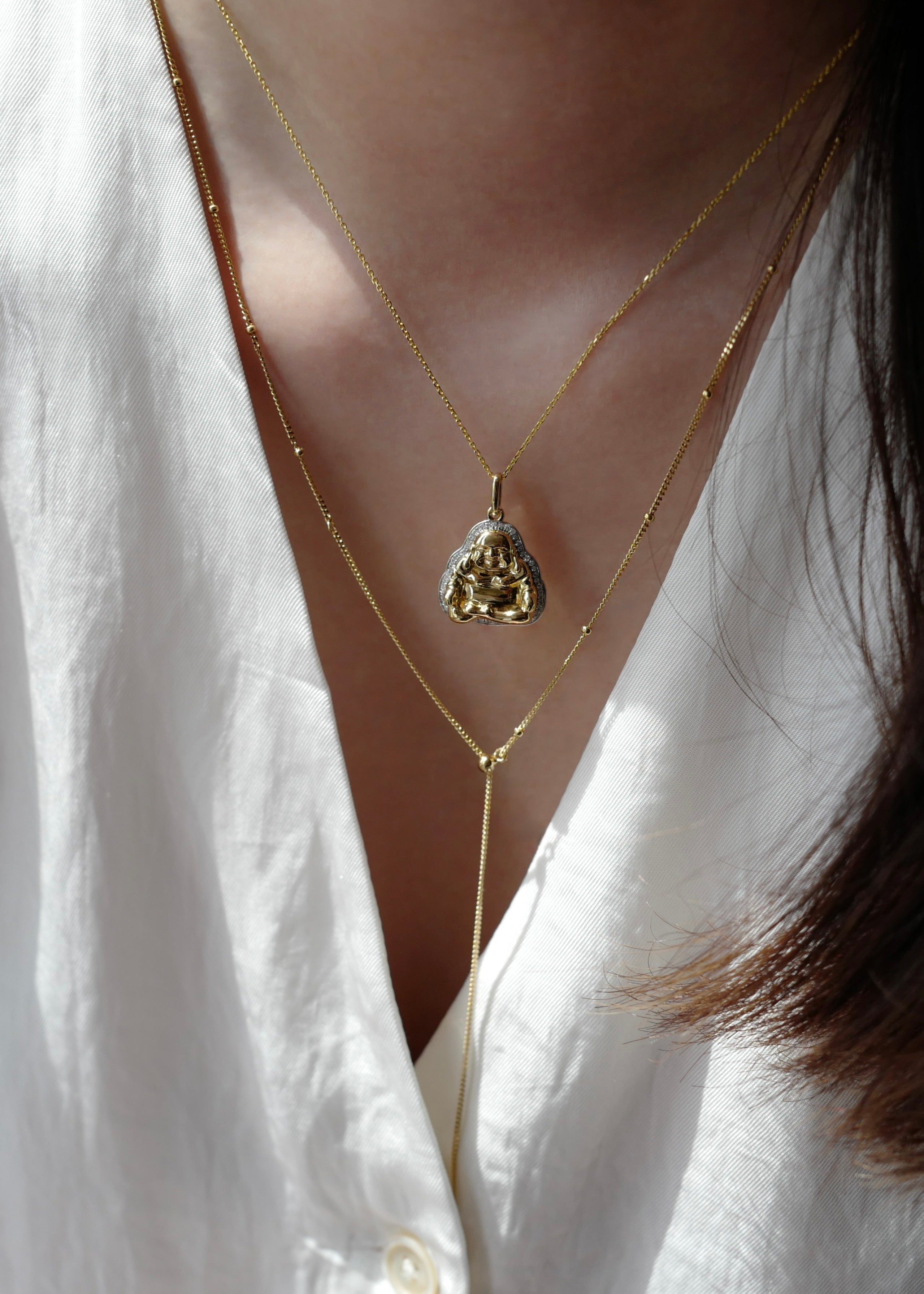 Buddha Diamond Charm Necklace