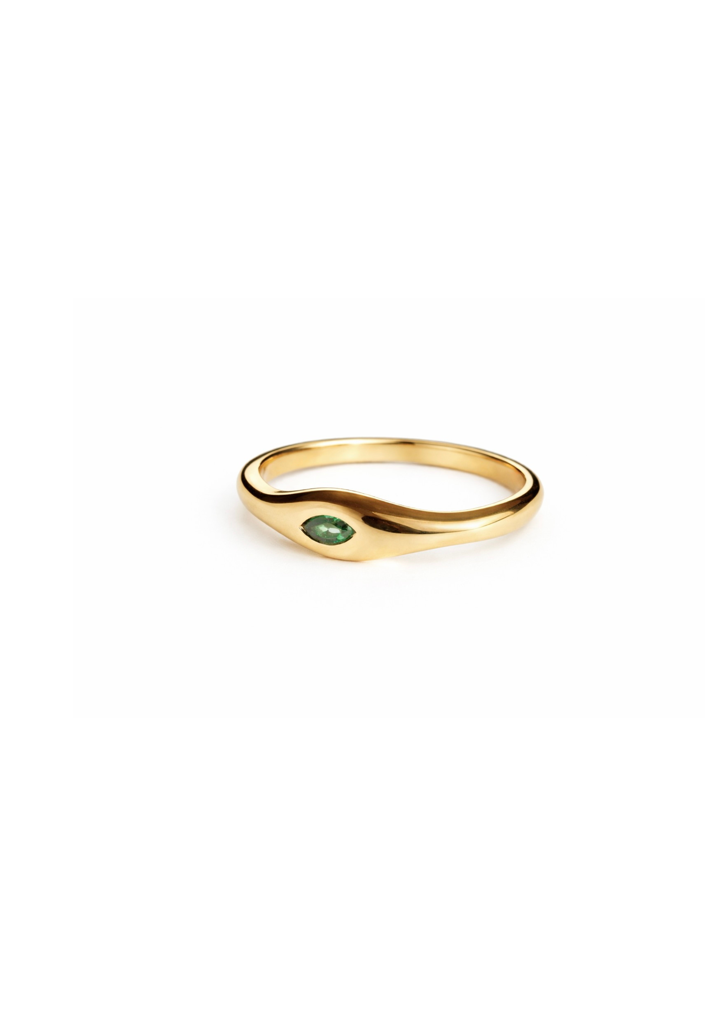 Emerald Dôme ring in 14k solid gold
