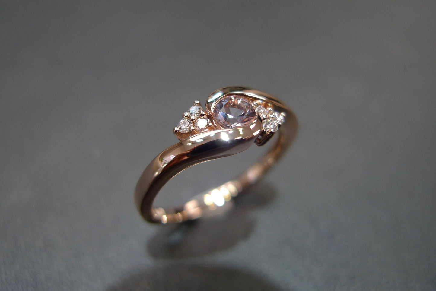 Morganite and Diamond Ring in Rose Gold - HN JEWELRY
