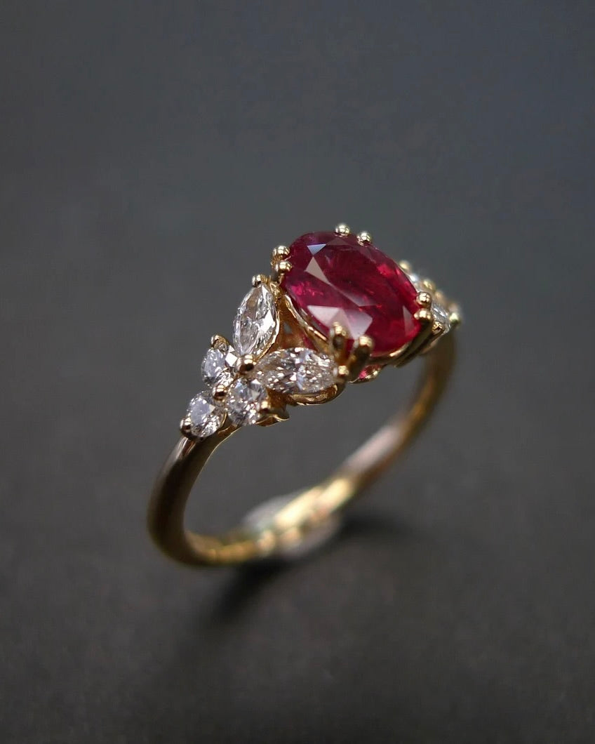 Ruby Marquise Diamond Ring