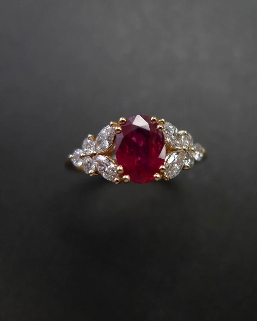 Ruby Marquise Diamond Ring