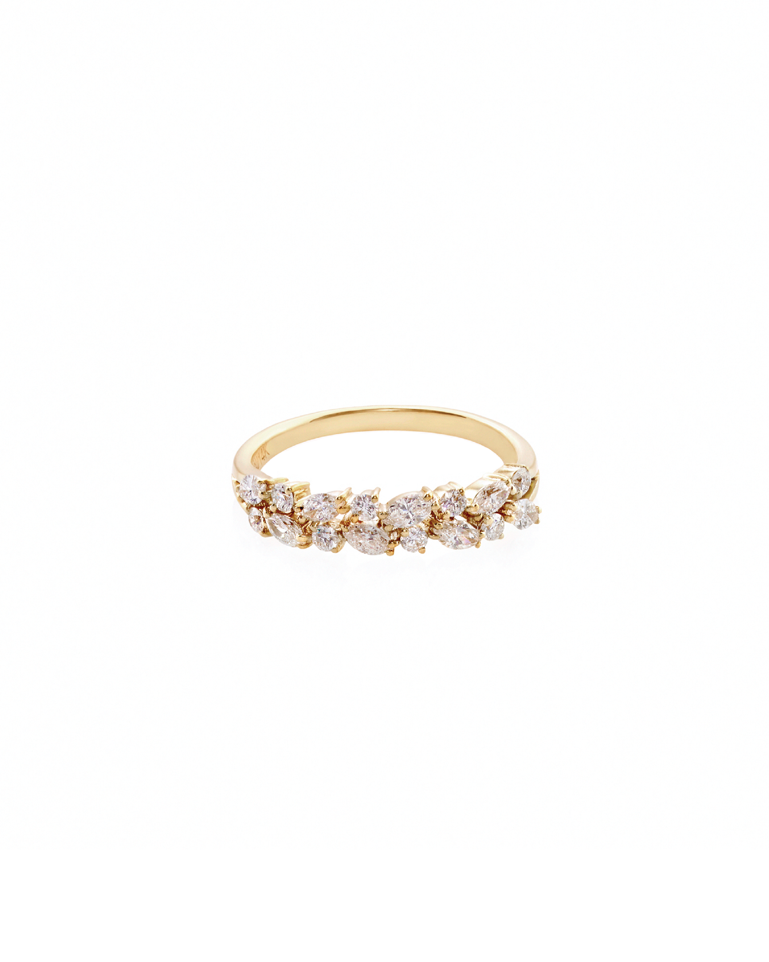 Dainty marquise diamond ring in 14K solid yellow gold