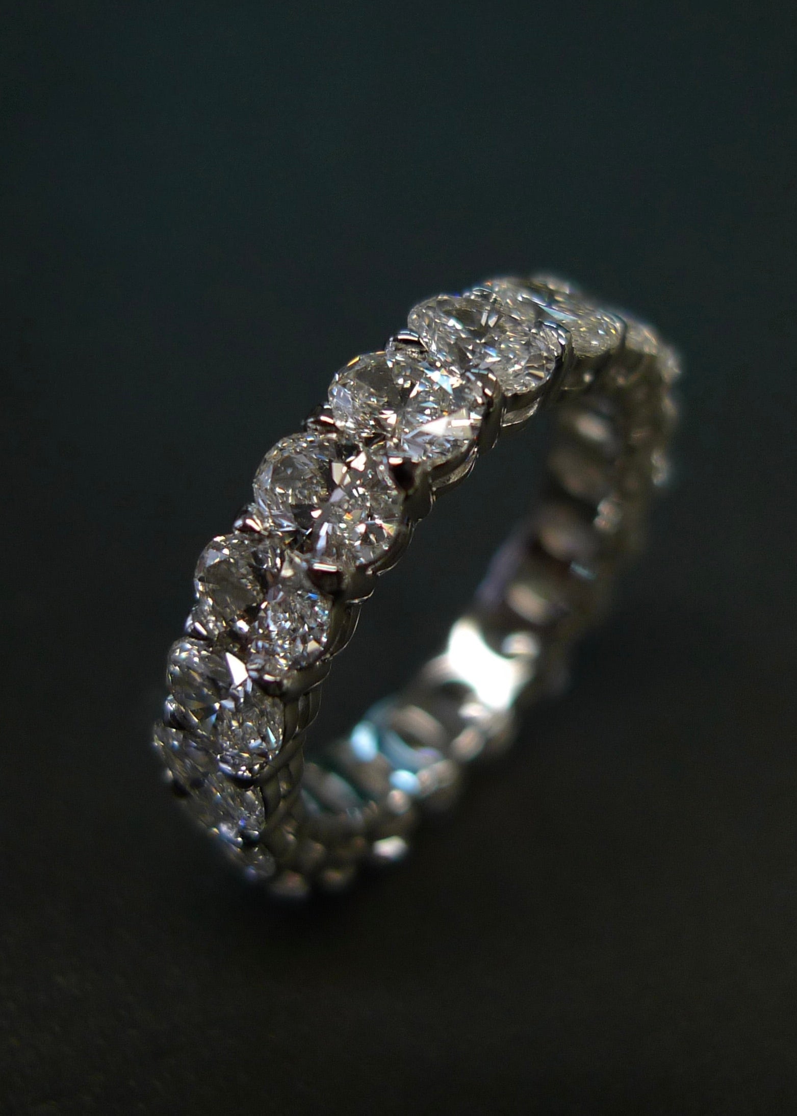 Luxury oval diamond eternity ring for wedding or anniversary