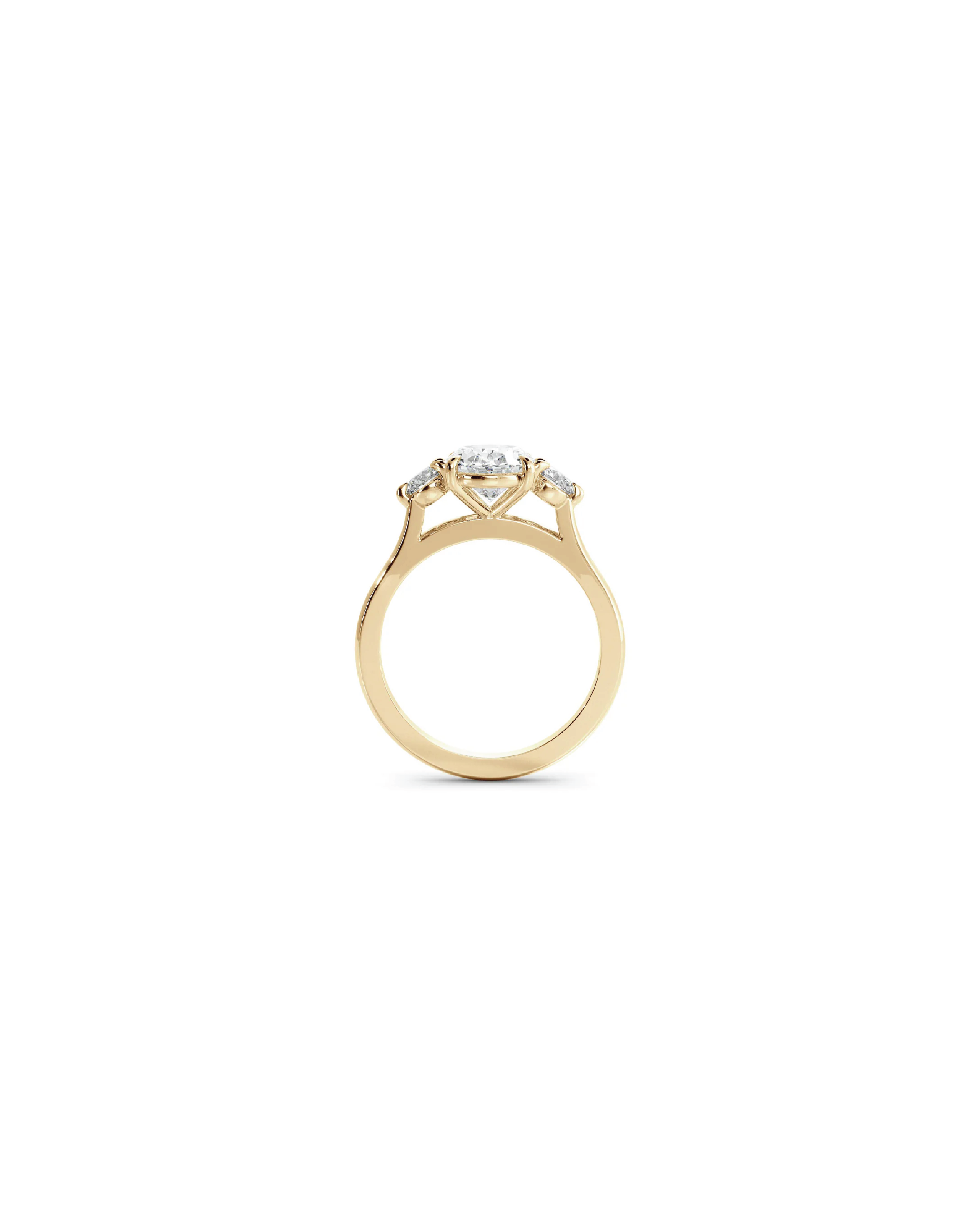Oval & Round Three-Stone Ring