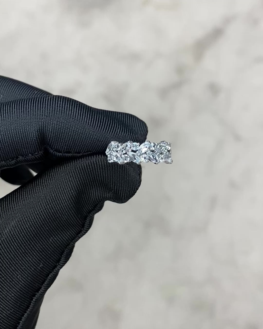 Handmade aquamarine statement ring with aquamarine in white gold