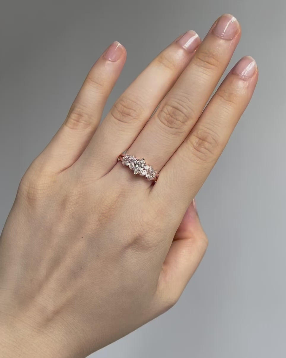 Rose gold marquise diamond engagement ring elegance