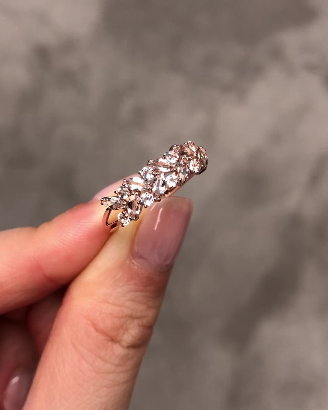 modern marquise champagne morganite engagement ring