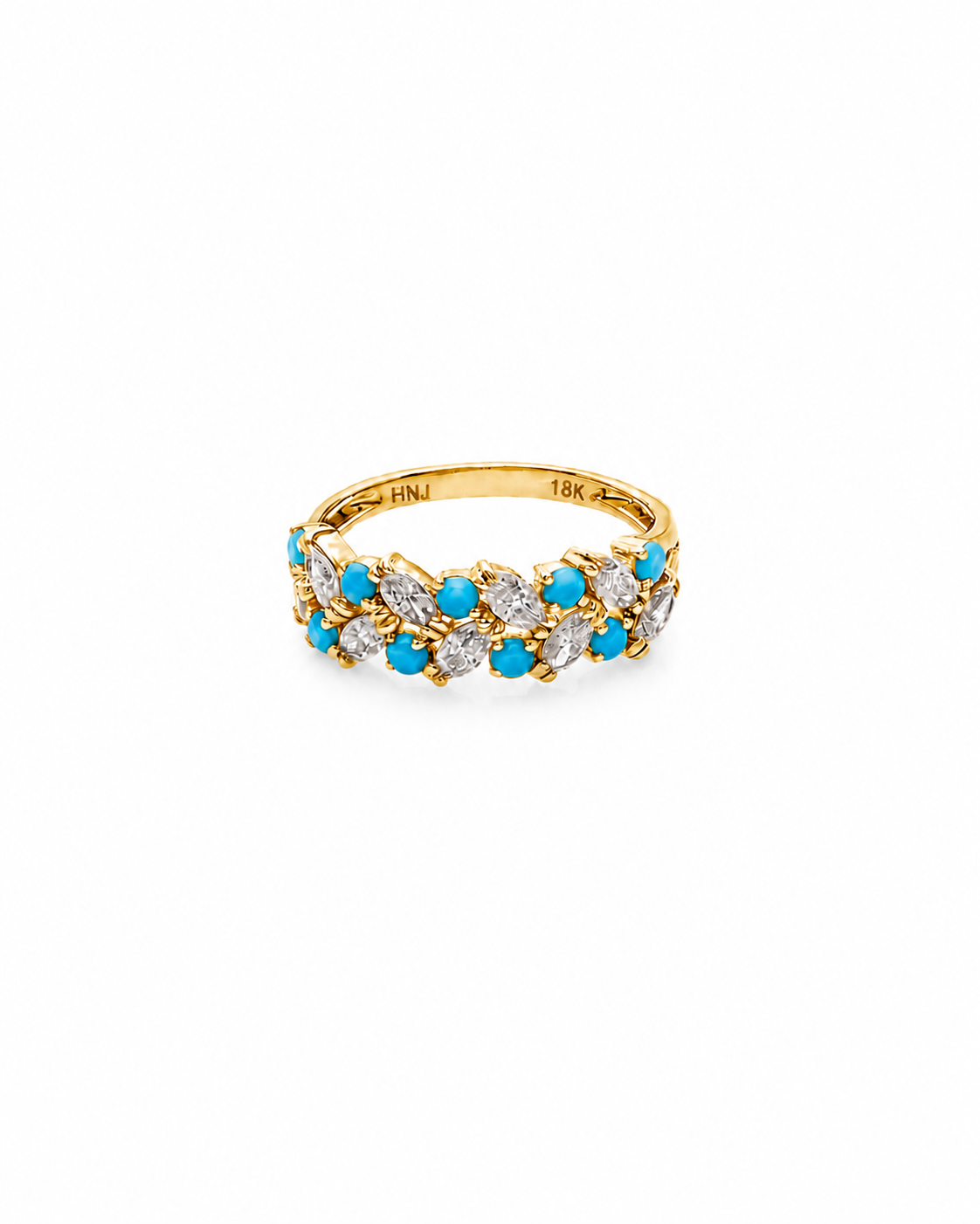 The stunning blue turquoise and sparkling diamond ring.