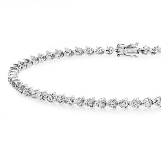Tennis Diamond Bracelet (1.00 cttw) in 18K White Gold - HN JEWELRY