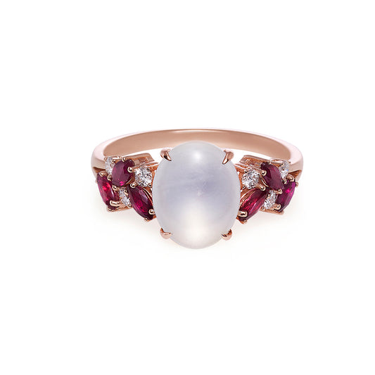 Jade and Ruby and Marquise Diamond Ring - HN JEWELRY