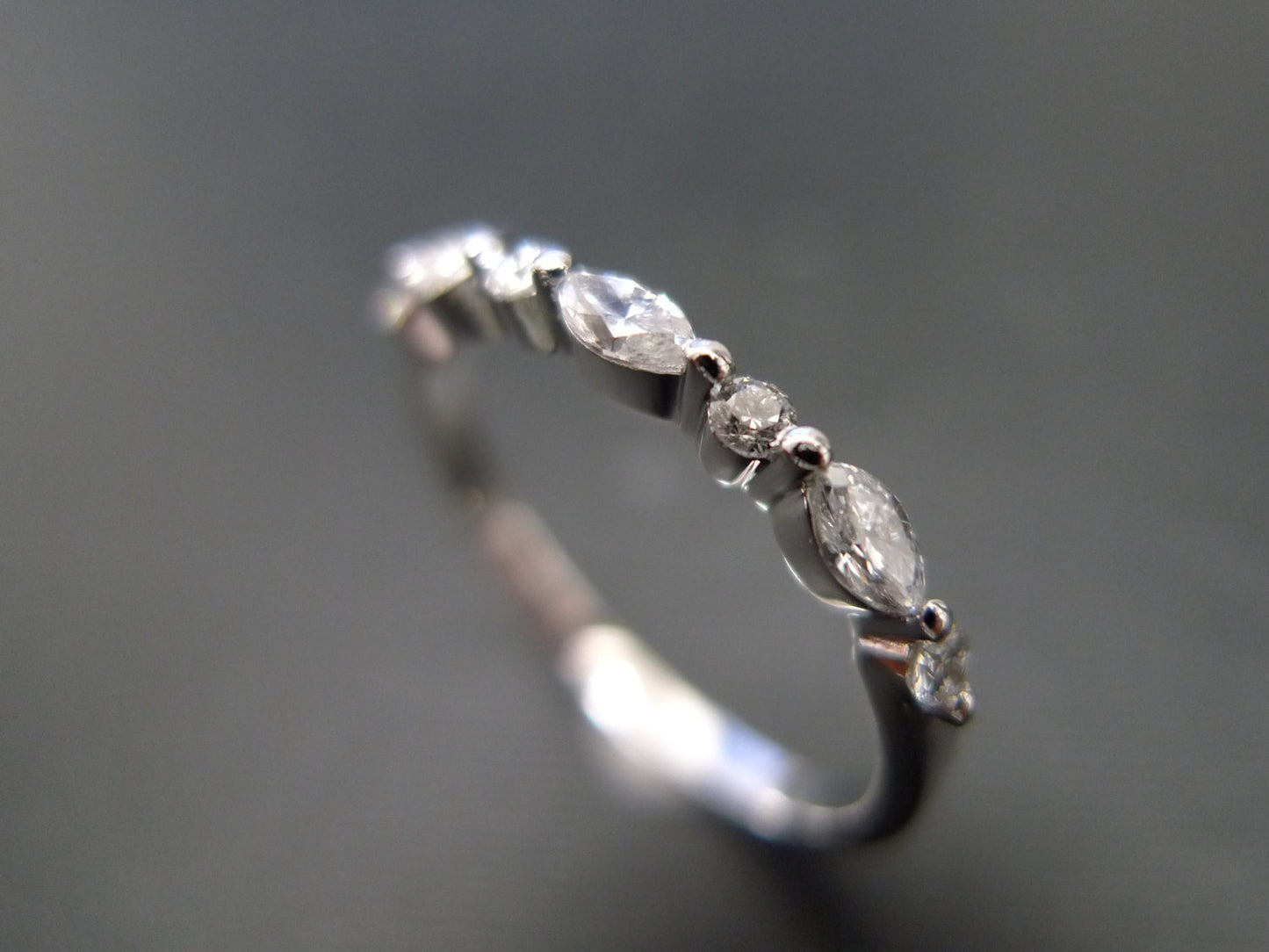 Marquise Diamond Wedding Ring in Platinum - HN JEWELRY