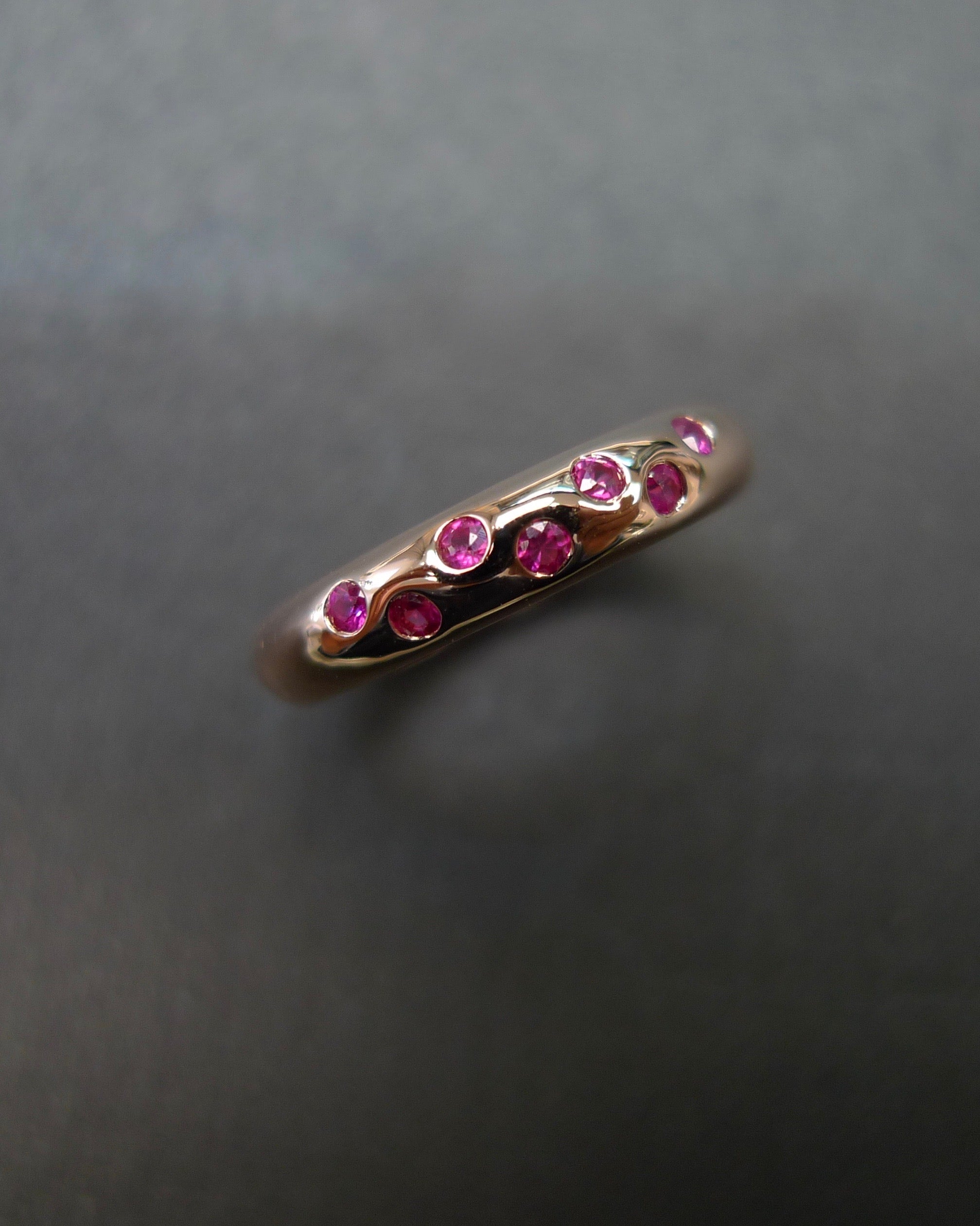 Ruby Wedding Polka Dot Ring in 18K Rose Gold - HN JEWELRY
