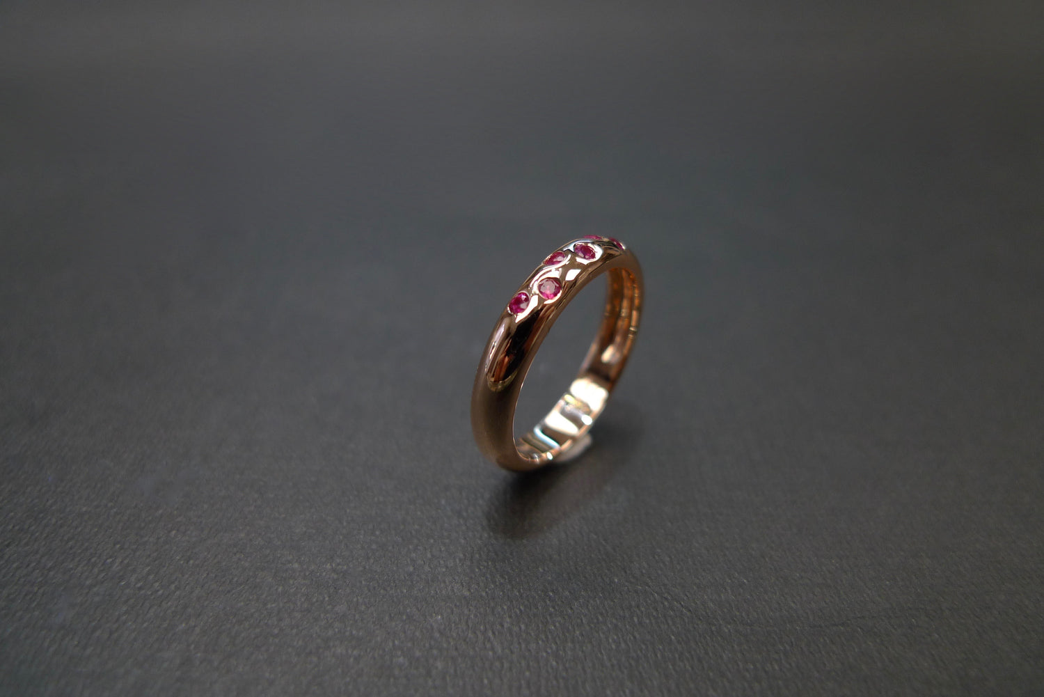 Ruby Wedding Polka Dot Ring in 18K Rose Gold - HN JEWELRY