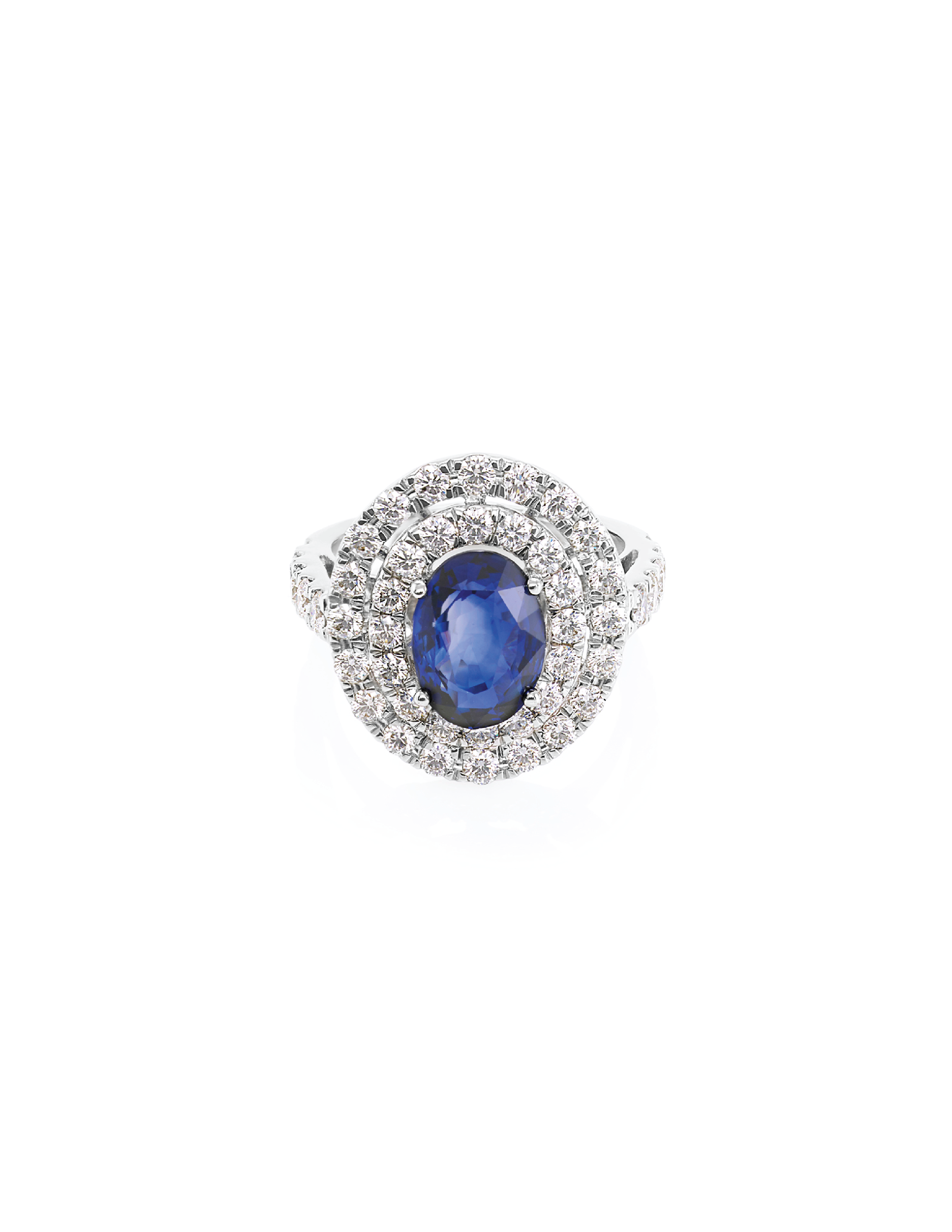 Certified 3.04ct Blue Sapphire Ring