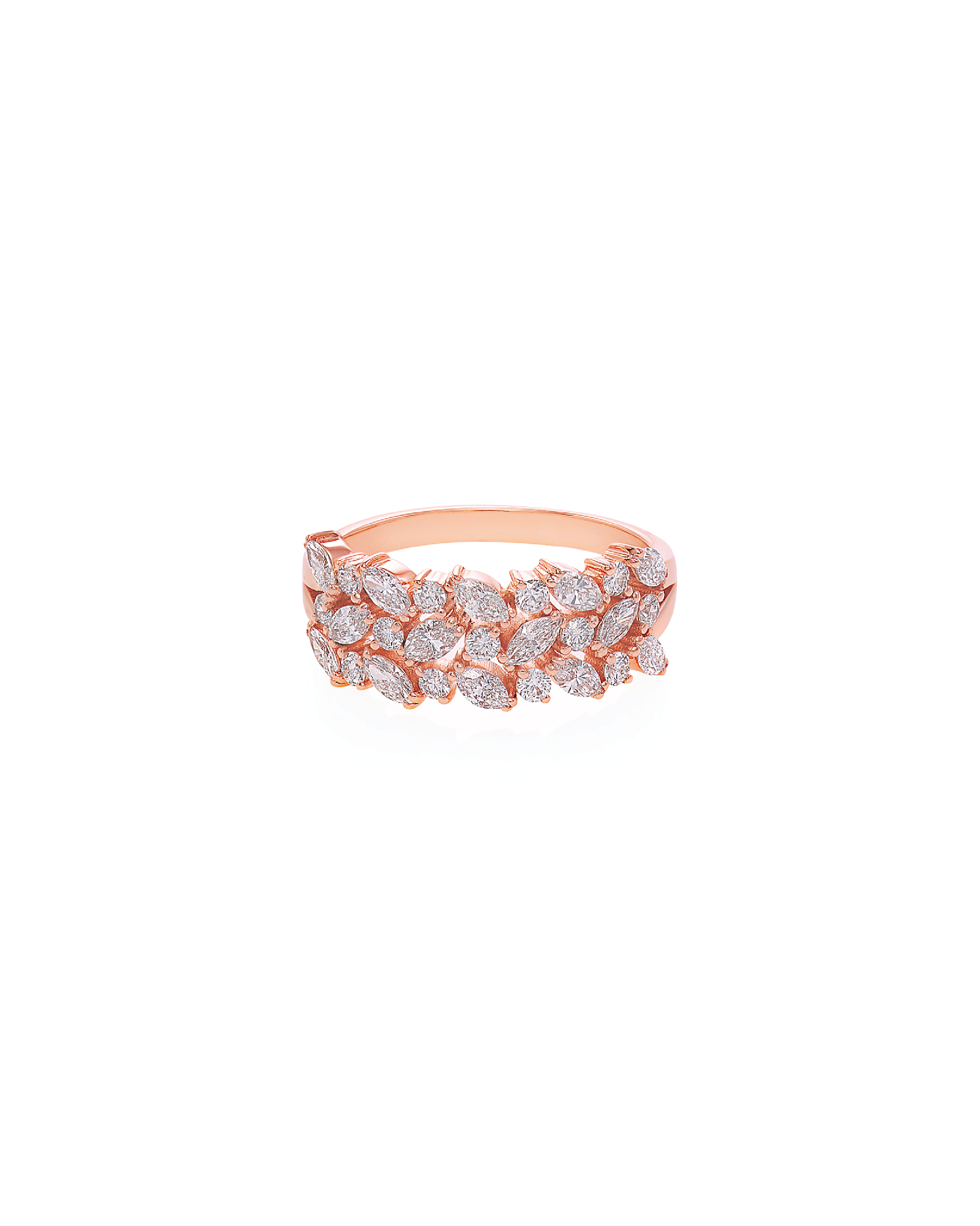 3-Row Marquise Rose Gold Ring