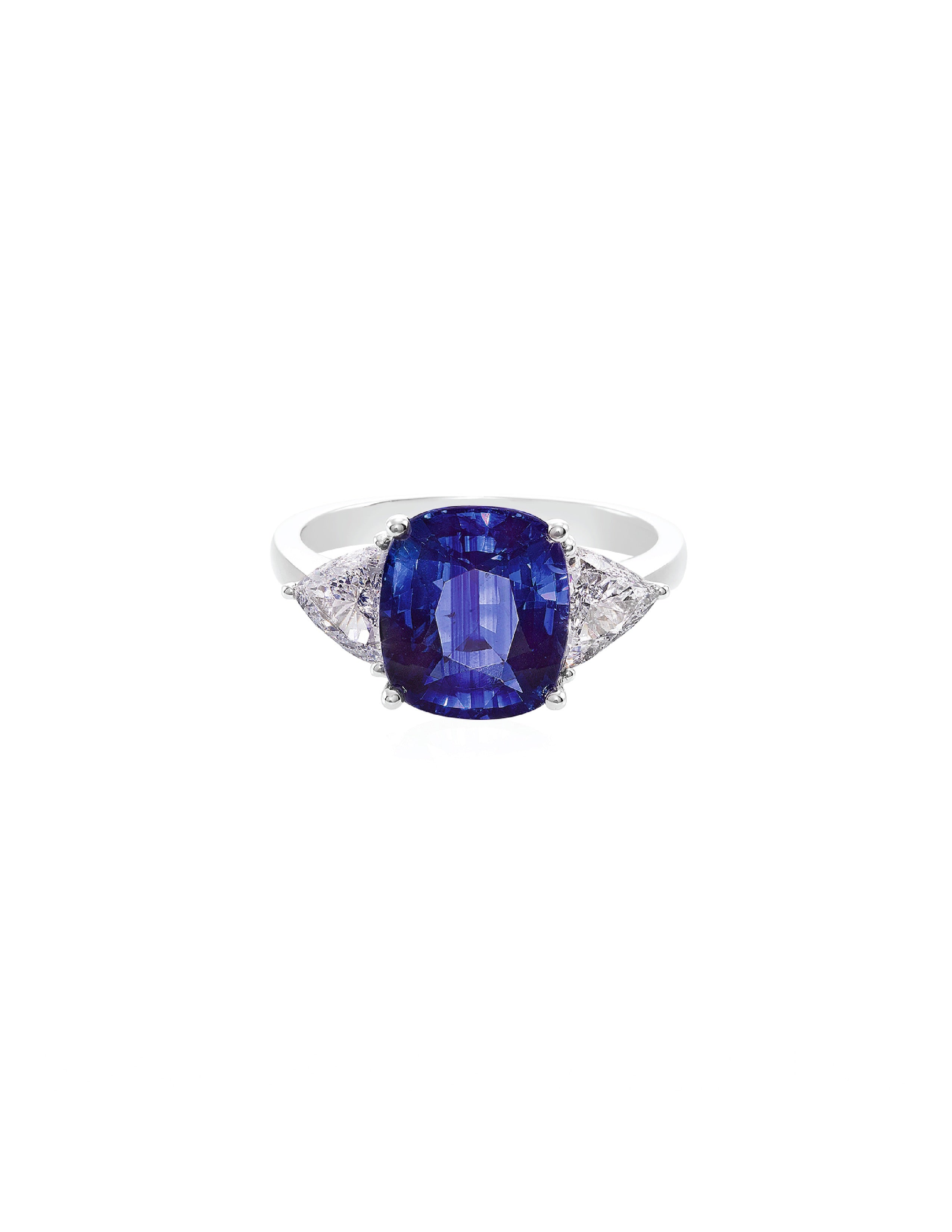 Certified 4.82ct Blue Sapphire Ring