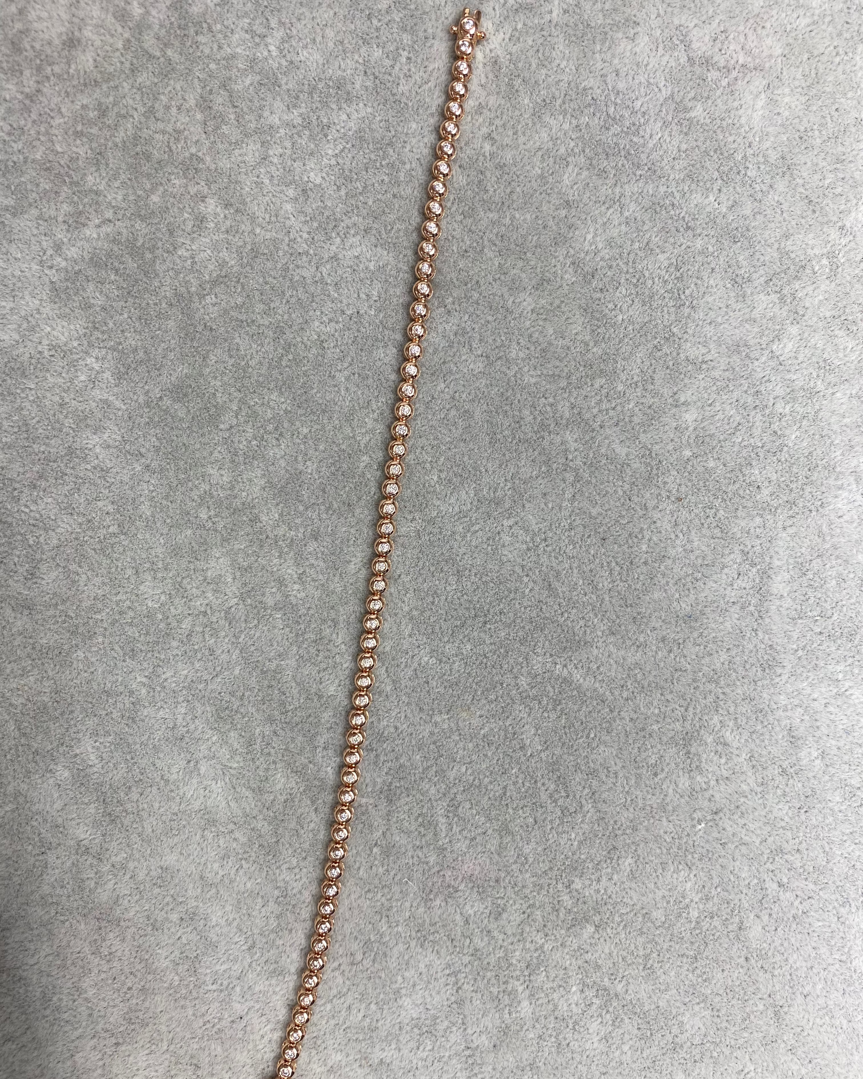 Bezel Set Diamond Tennis Bracelet