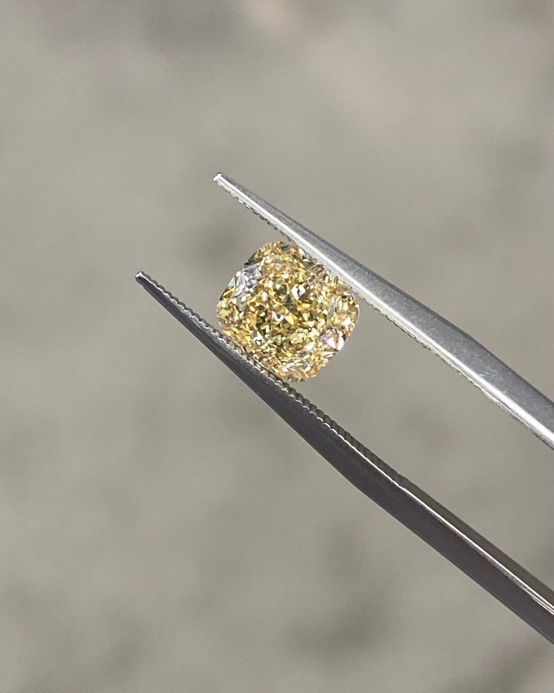 Cushion Fancy Yellow Diamond Ring