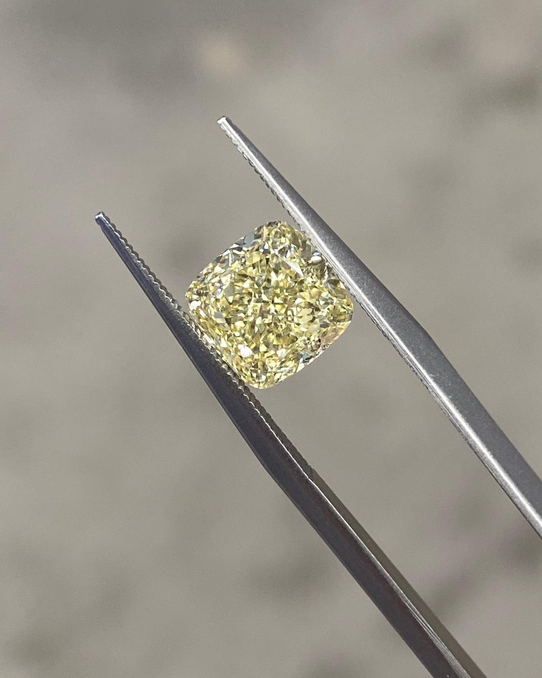 3.02ct Cushion Fancy Yellow Ring