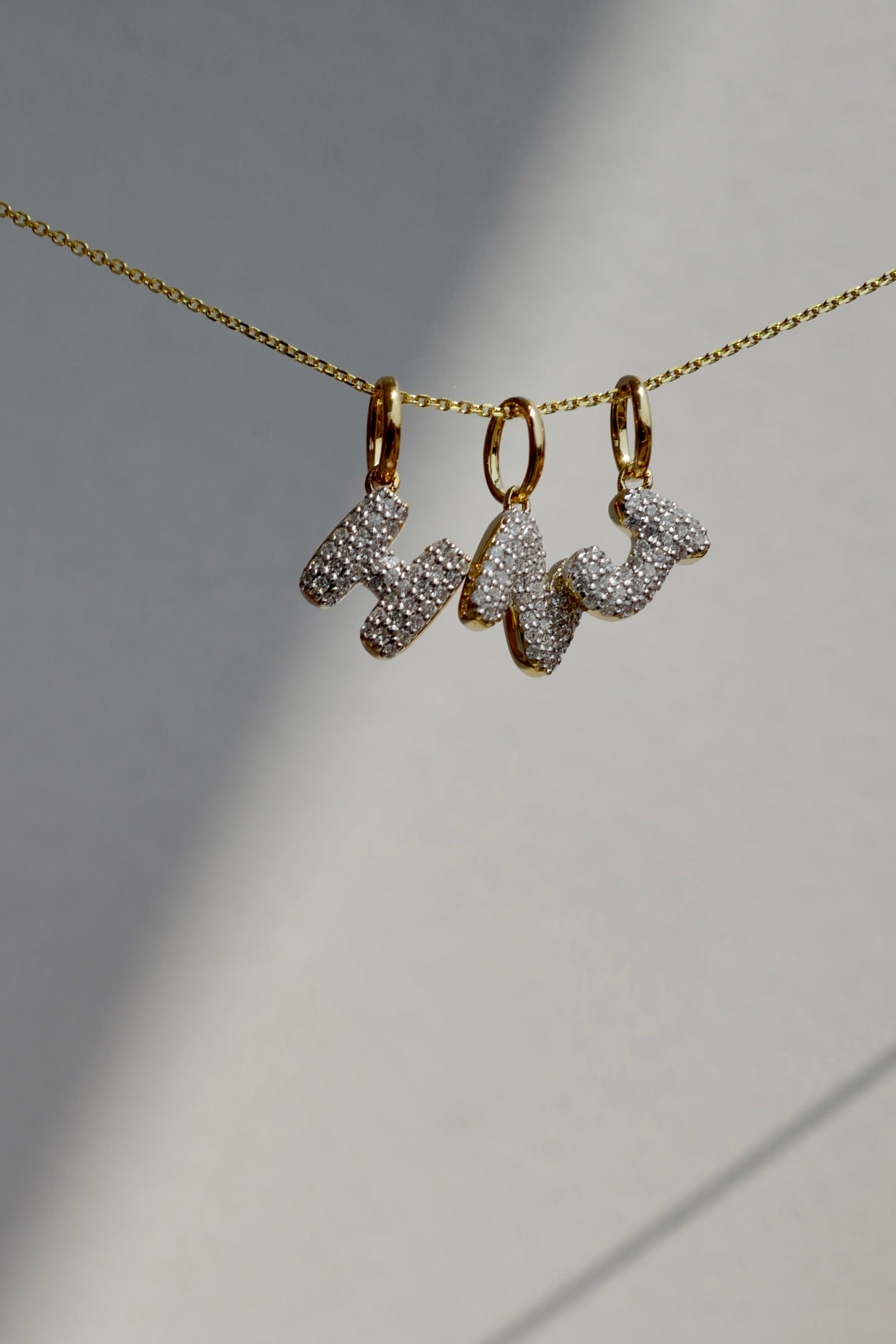Baby Bubble Diamond Initial Charm