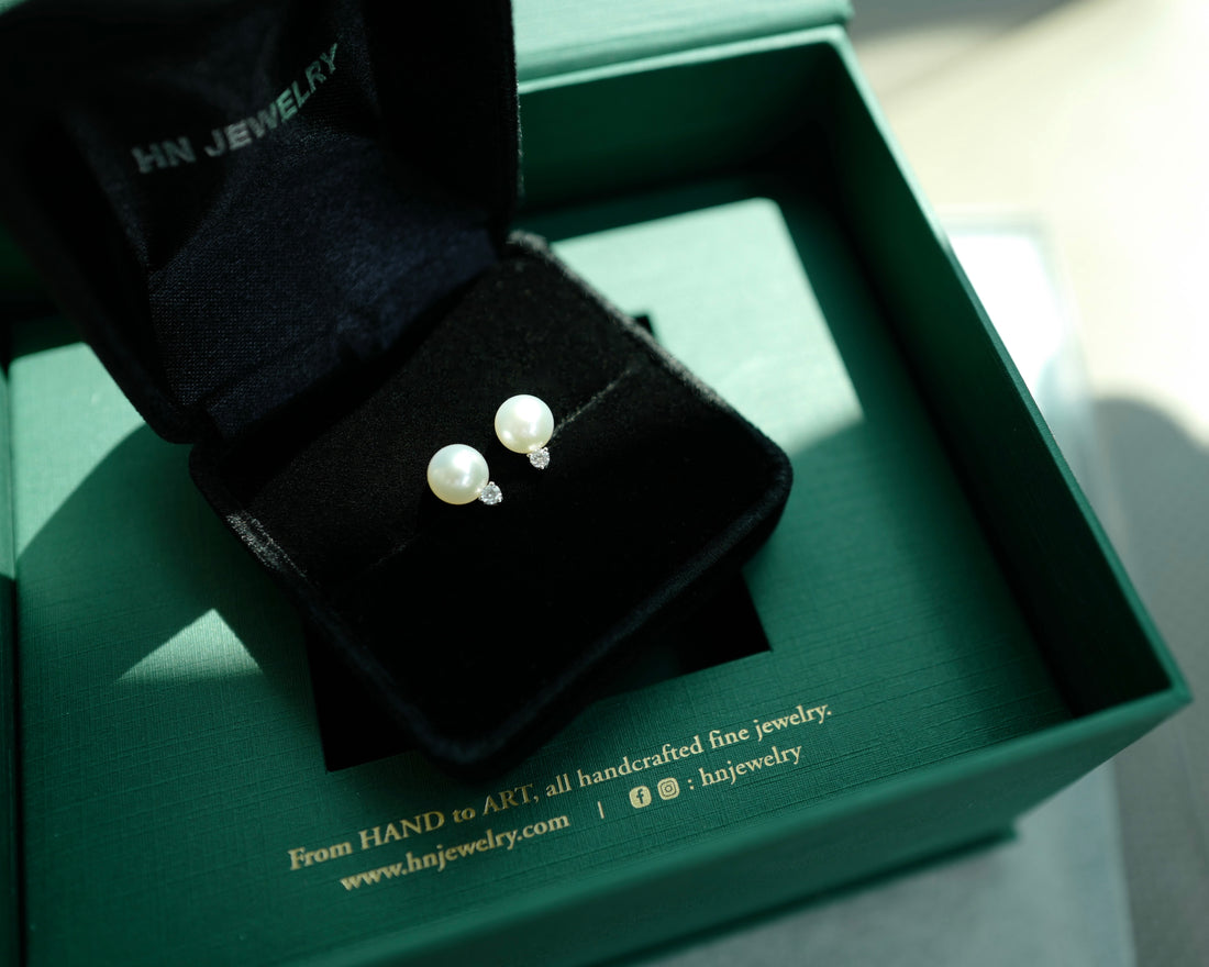South Sea White Pearl and Diamond Earrings
