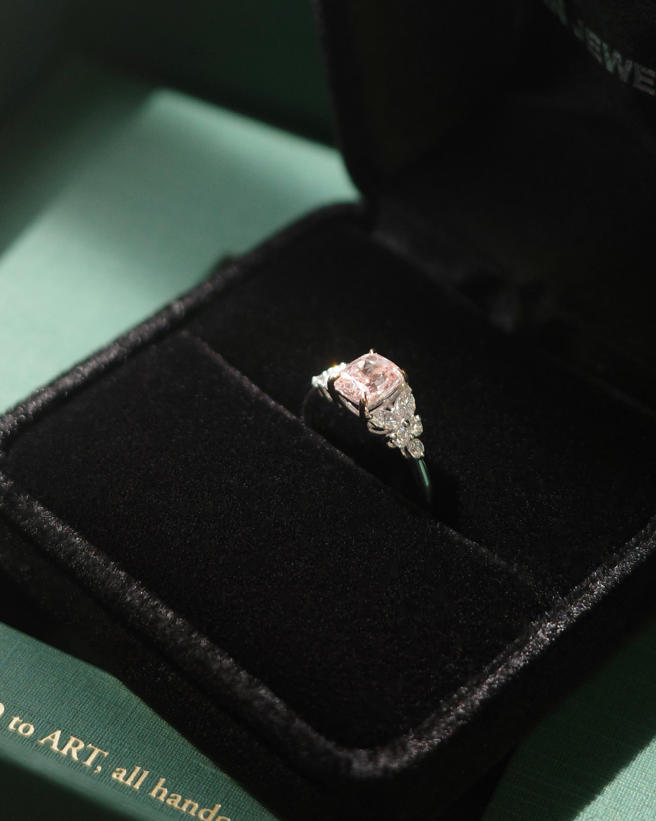 Cushion Pink Lab Grown Diamond Ring