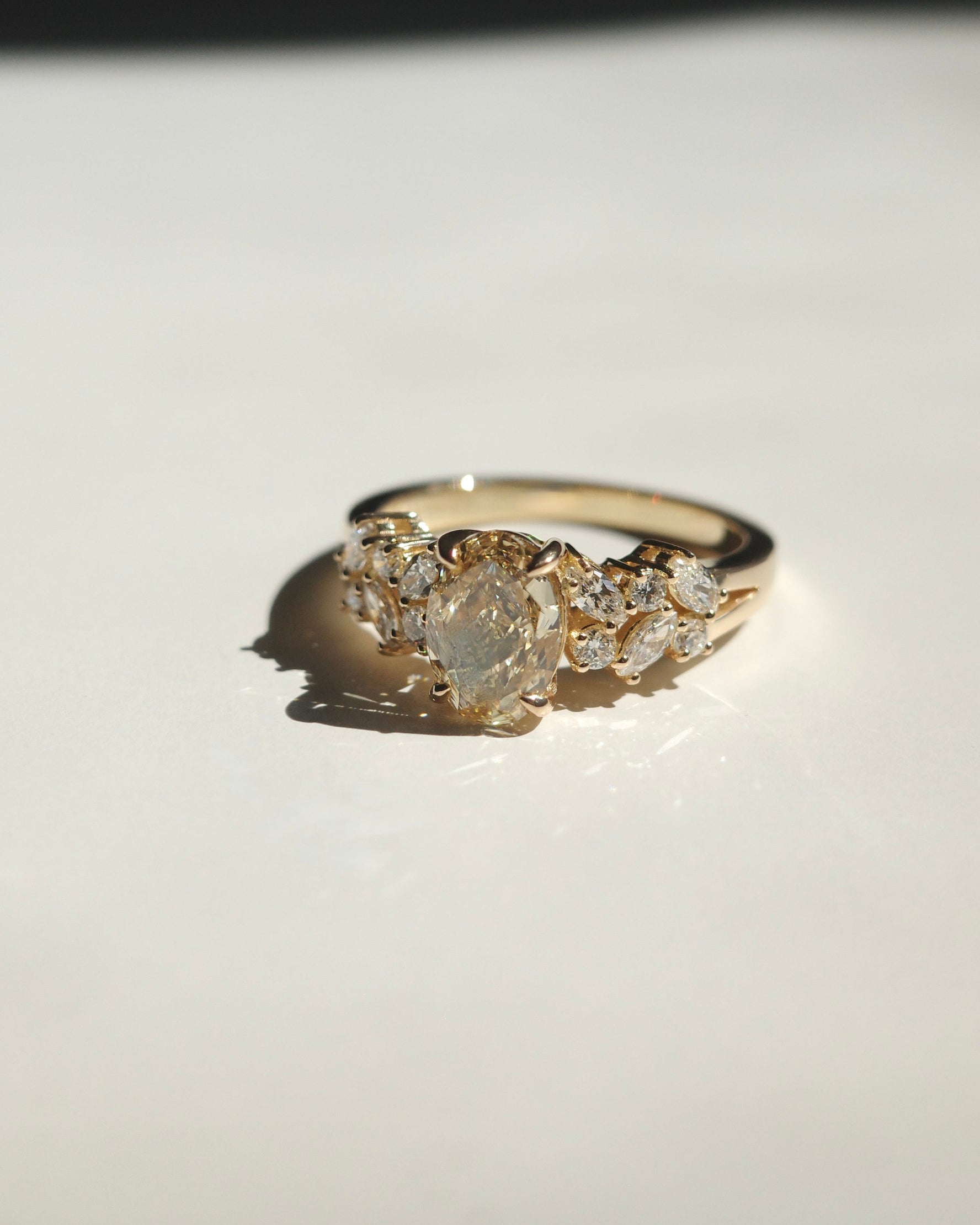Fancy Yellow Oval Diamond Ring