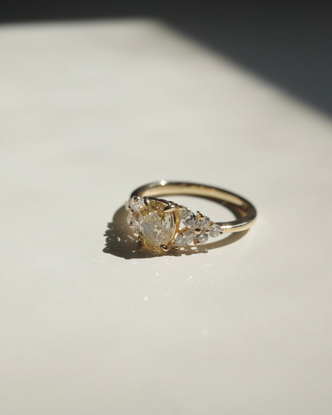 Fancy Yellow Oval Diamond Ring