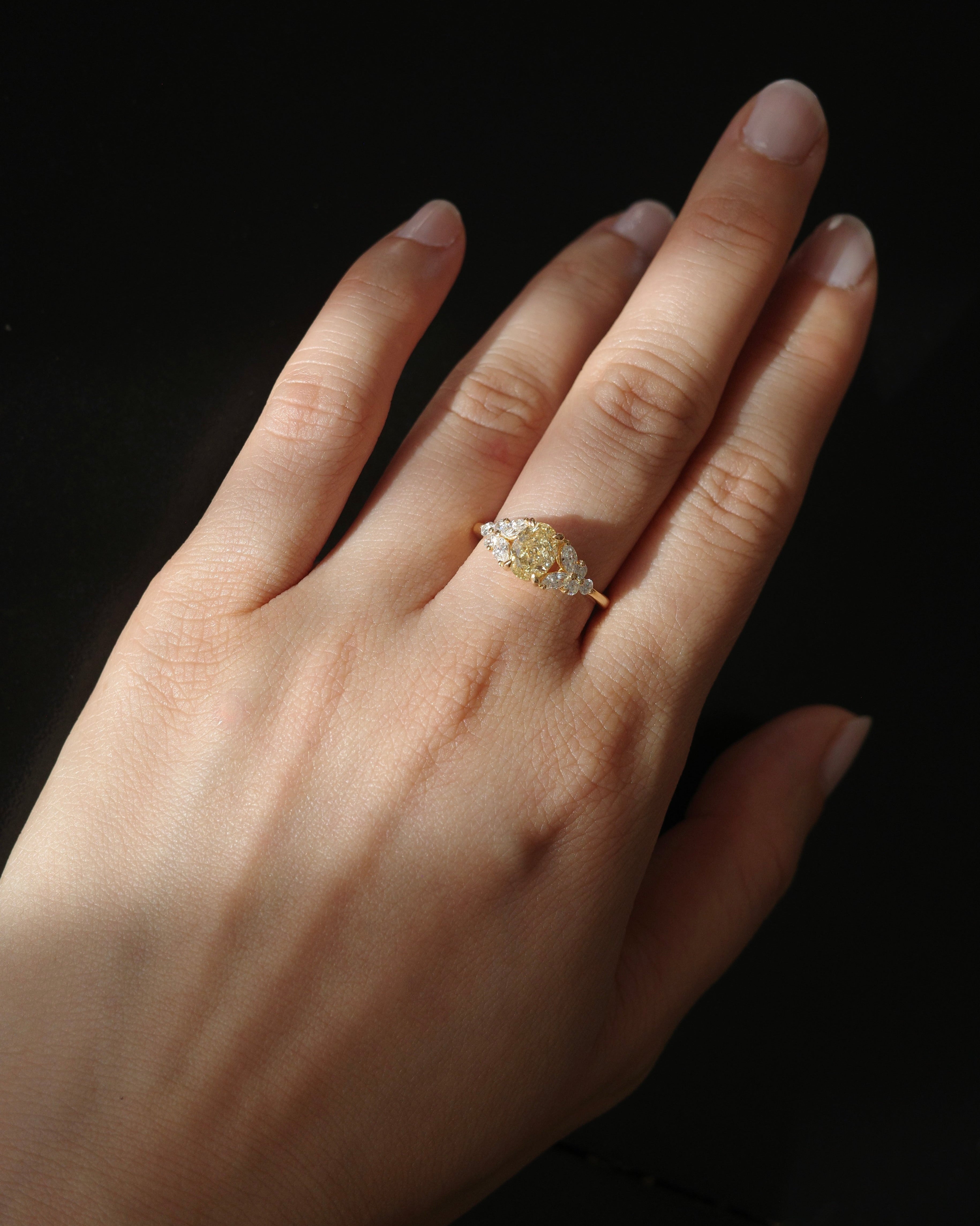 Fancy Yellow Oval Diamond Ring