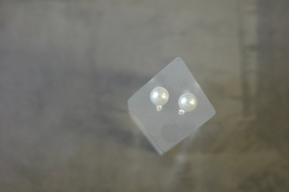 South Sea White Pearl and Diamond Earrings