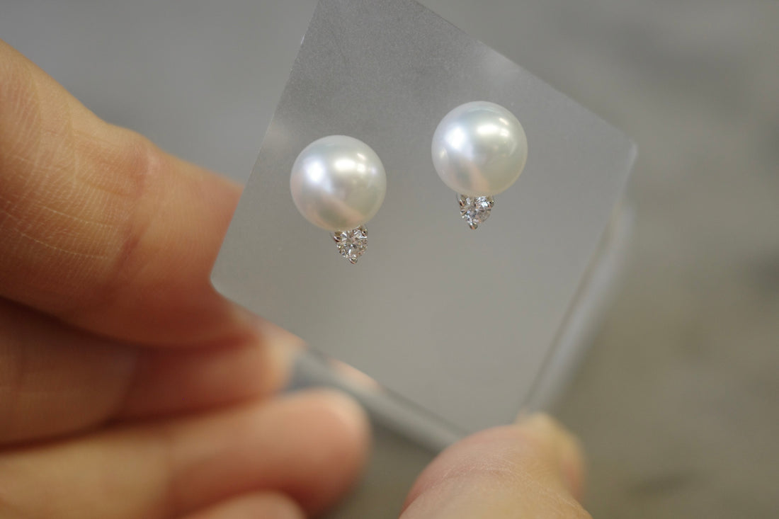 South Sea White Pearl and Diamond Earrings