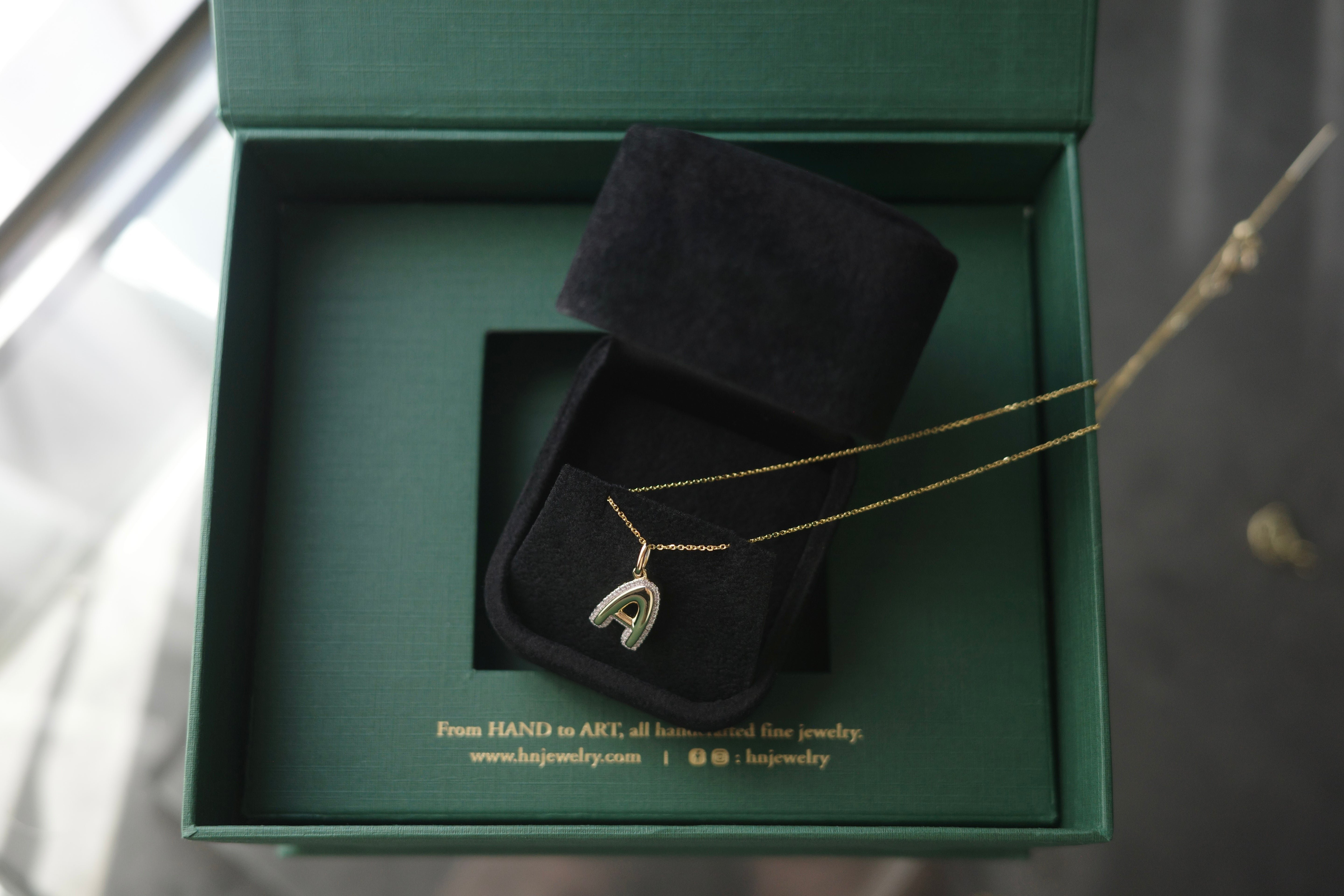 Bubble Letter Diamond Charm