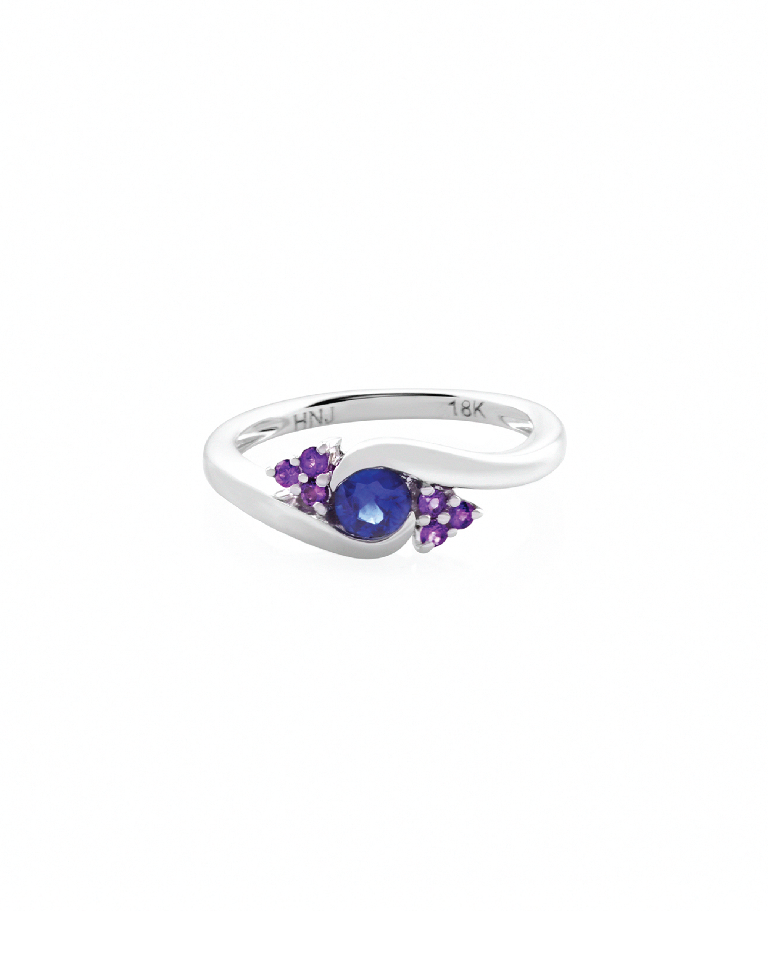 Blue Sapphire and Amethyst Ring