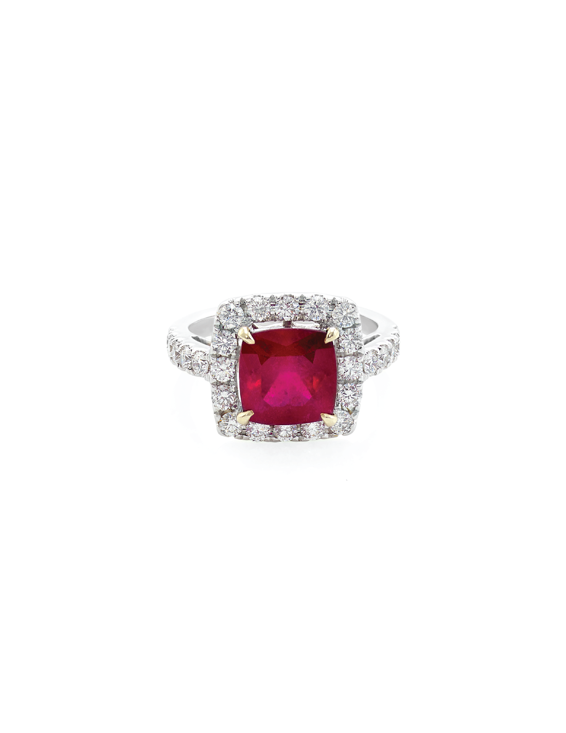 2.00ct Cushion Ruby Ring