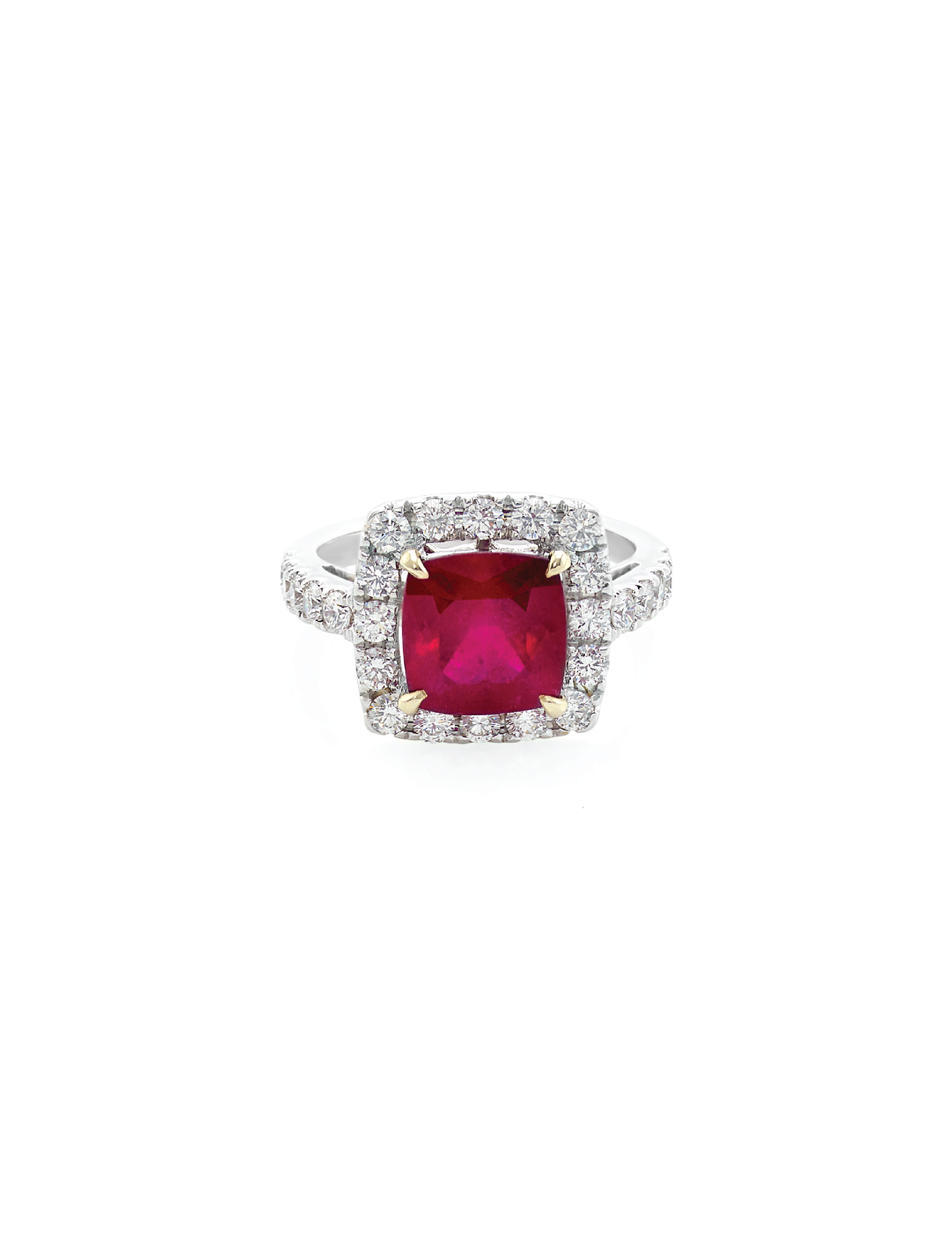 2.00ct Cushion Ruby Ring