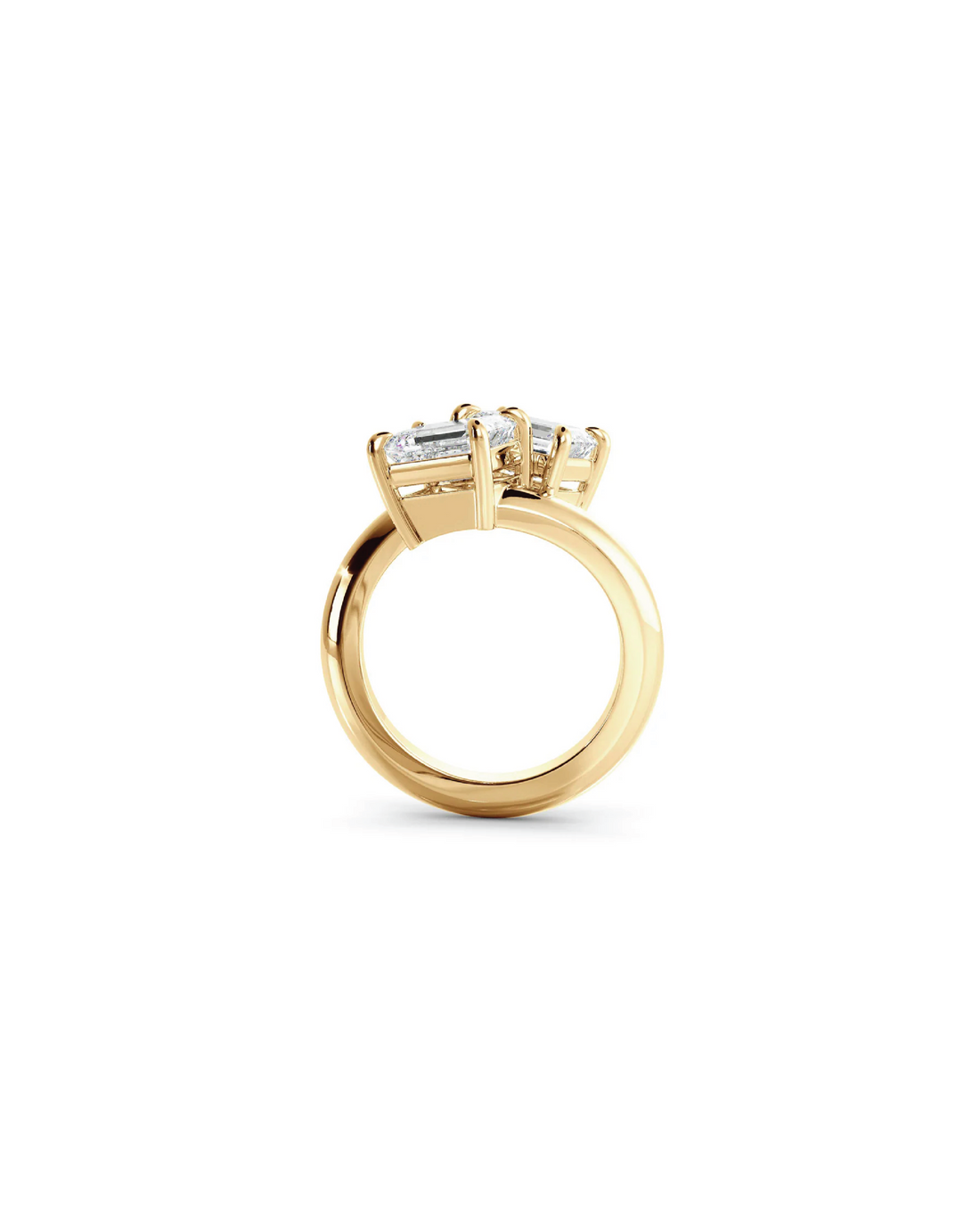 Emerald & Pear Toi et Moi Ring