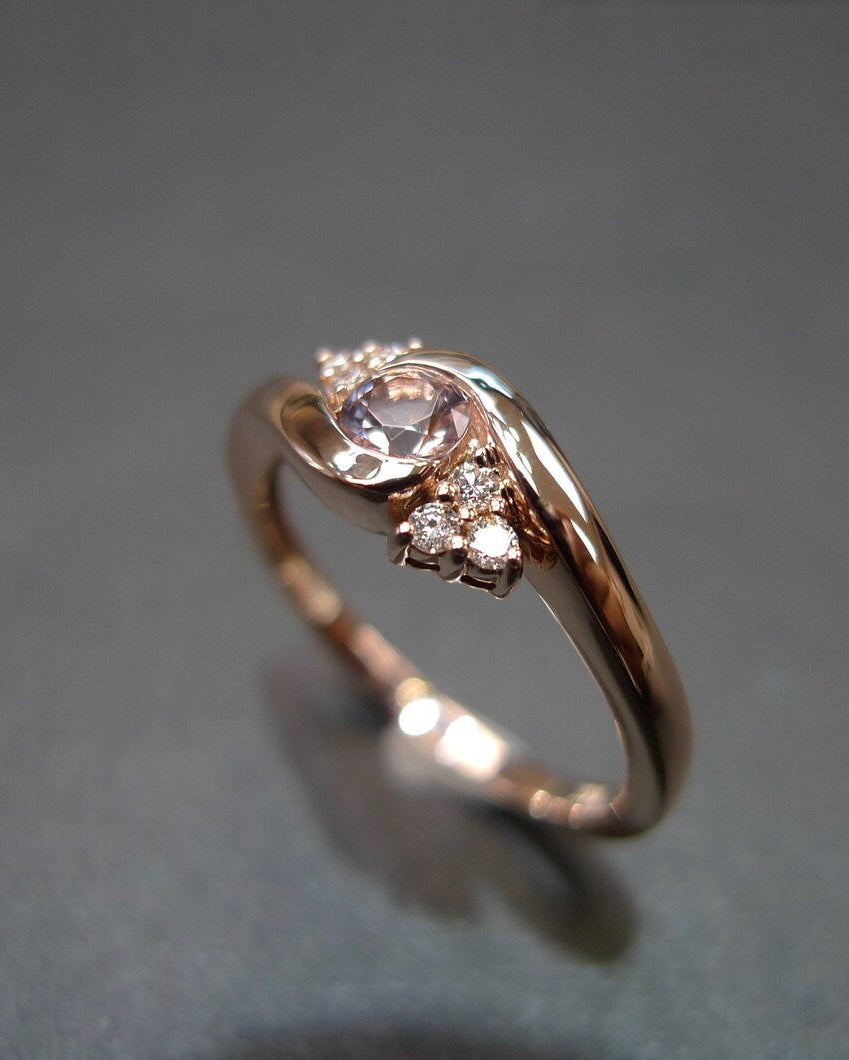 Morganite and Diamond Ring in Rose Gold - HN JEWELRY