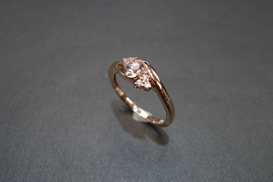Morganite and Diamond Ring in Rose Gold - HN JEWELRY