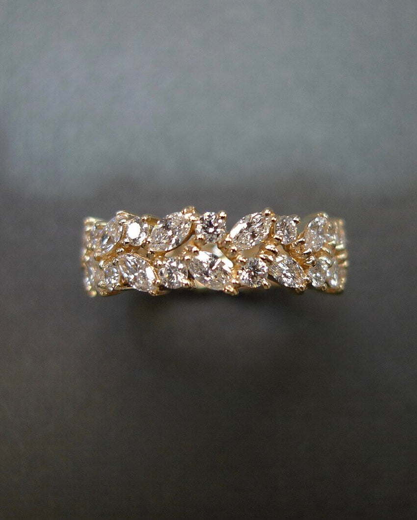 luxury marquise diamond wedding band full design