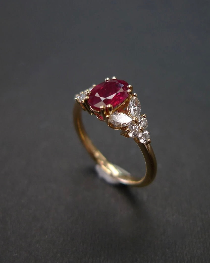 Ruby Marquise Diamond Ring