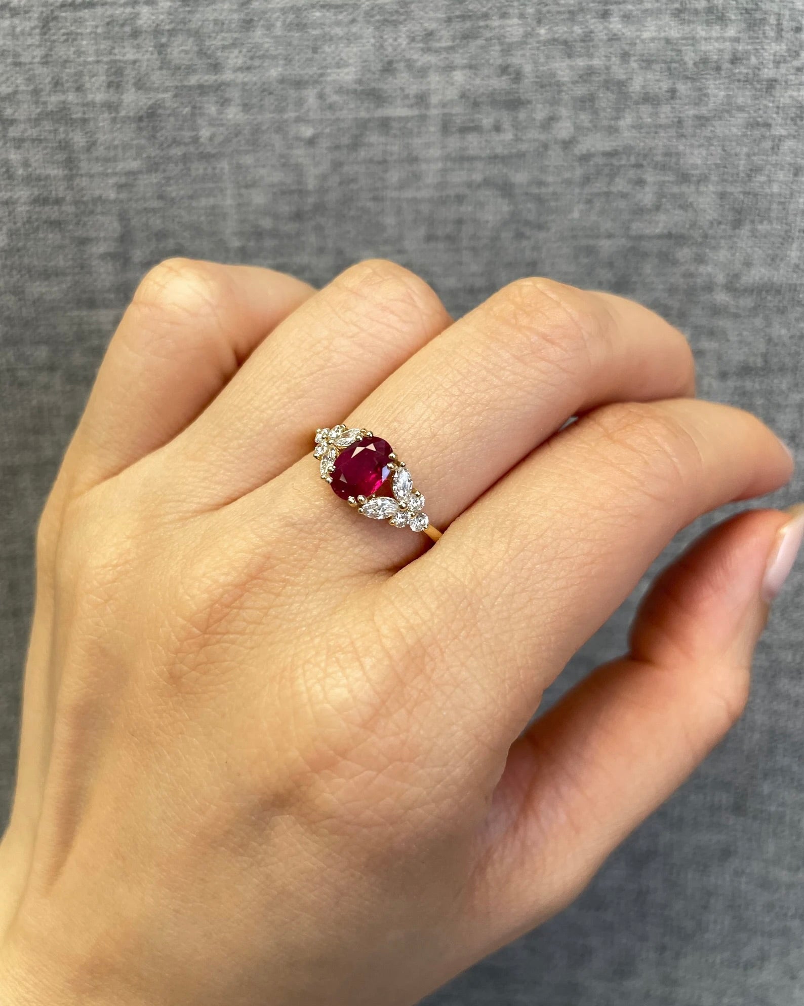 Ruby Marquise Diamond Ring