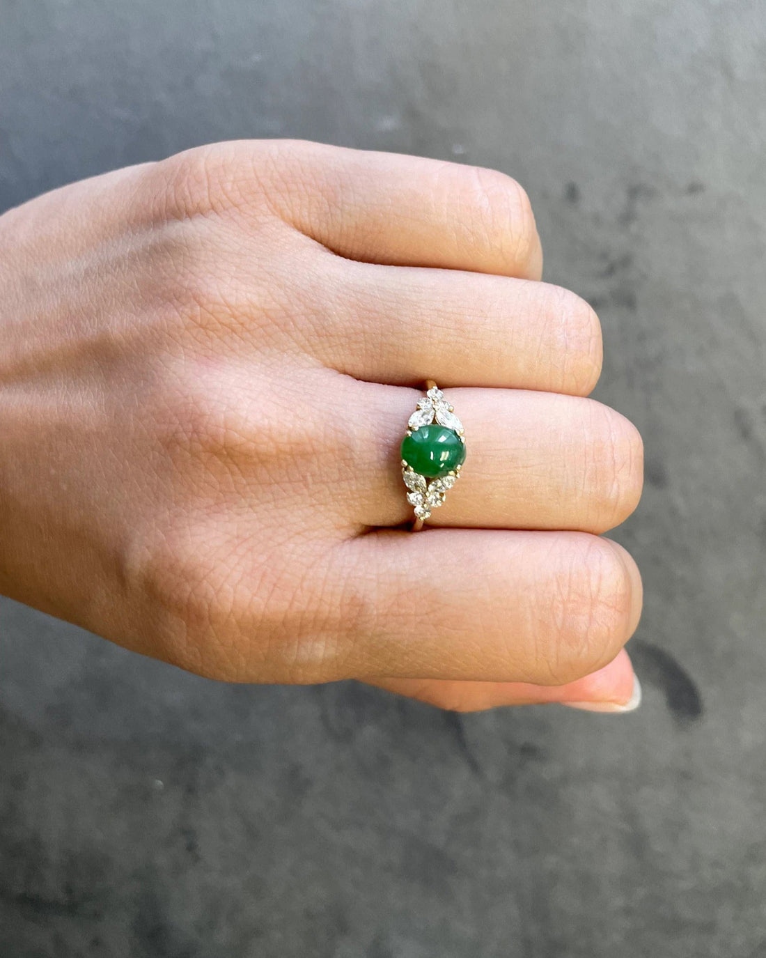 Jade Marquise Diamond Ring