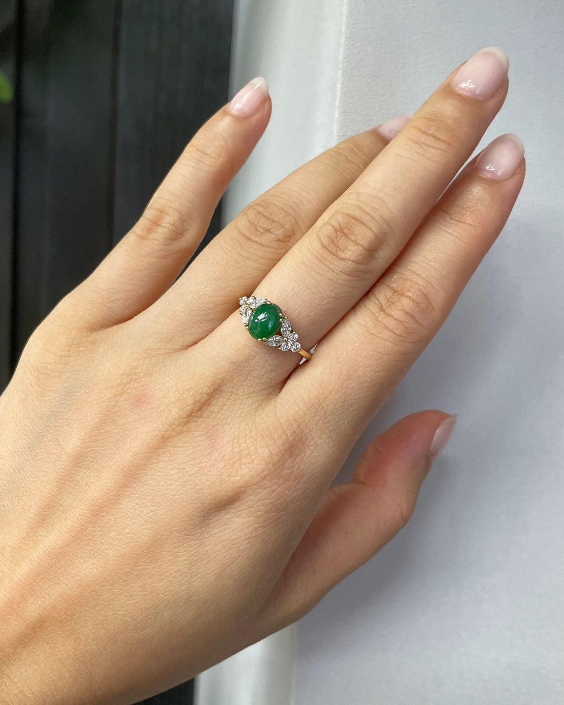Jade Marquise Diamond Ring