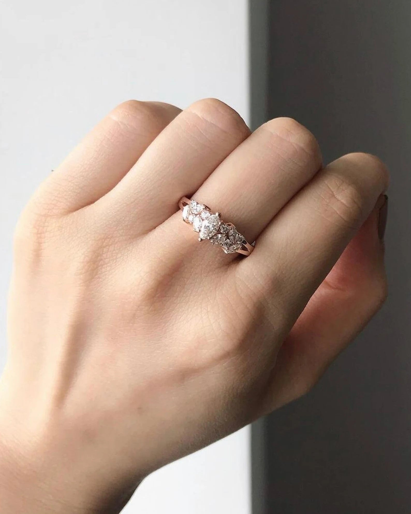 Certified 0.30ct Marquise Cut Diamond Ring in White Gold - HN JEWELRY