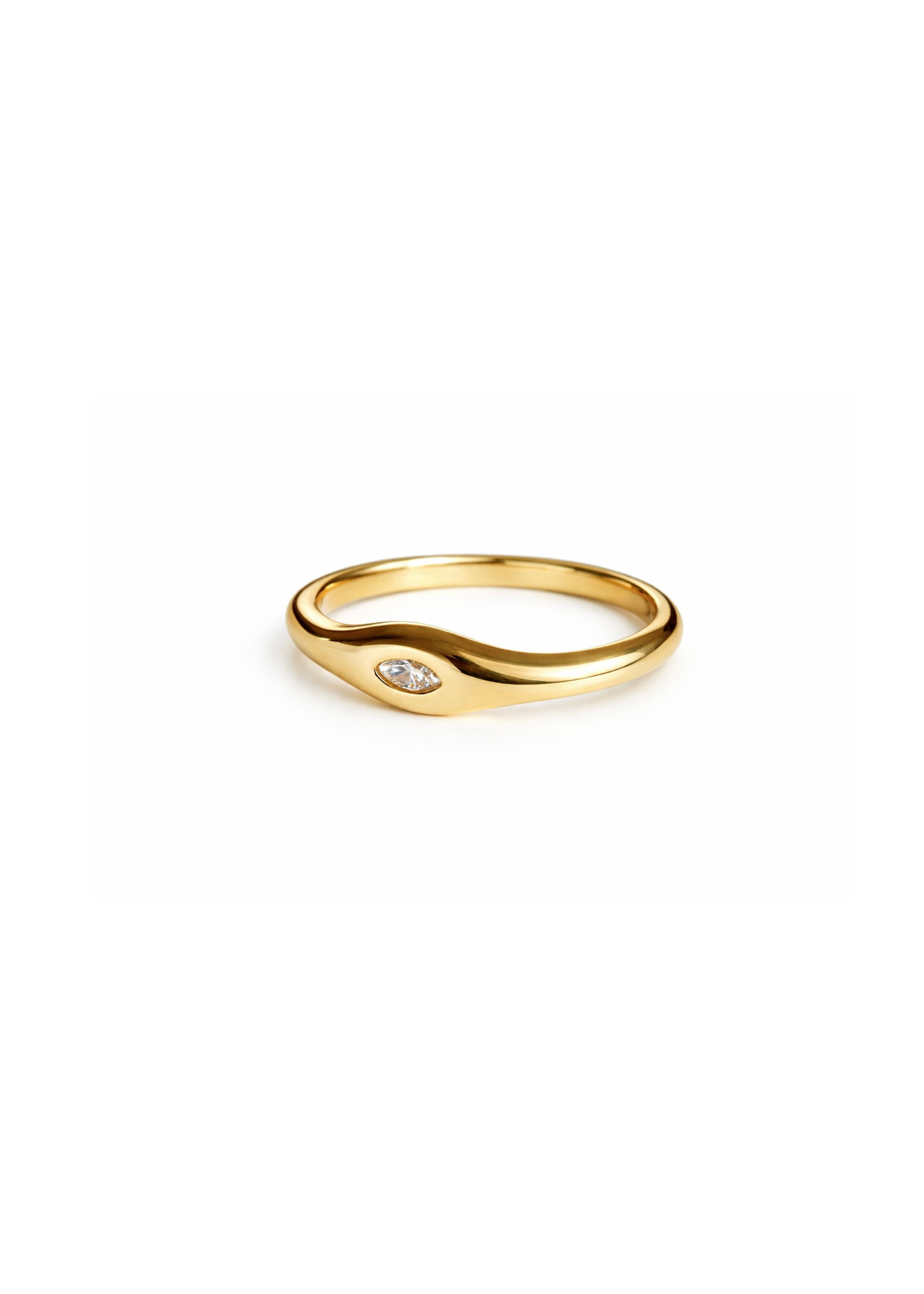 Marquise diamond Dôme ring in 14k solid gold