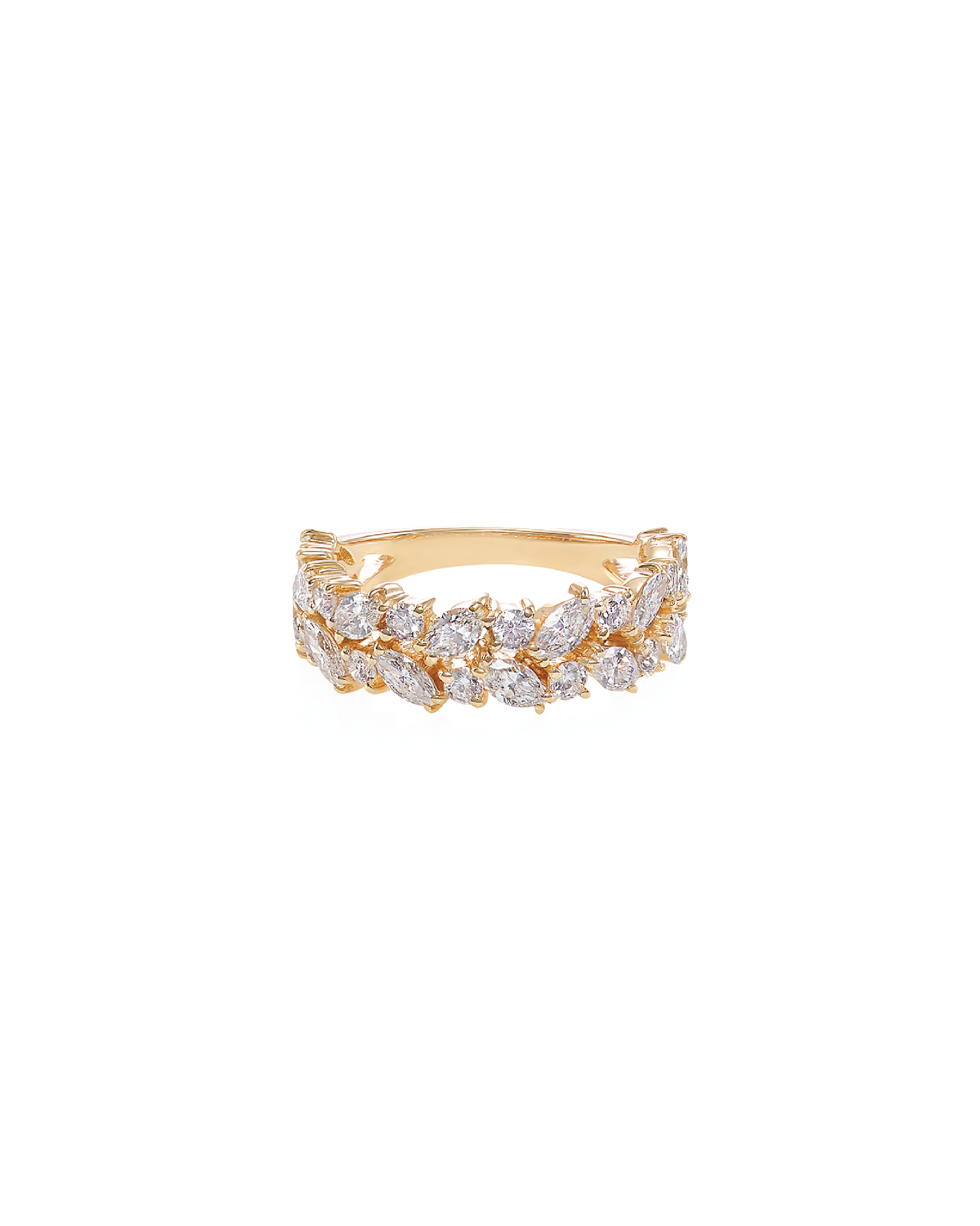Marquise Diamond Half Eternity Ring in 14K yellow gold – HN Jewelry