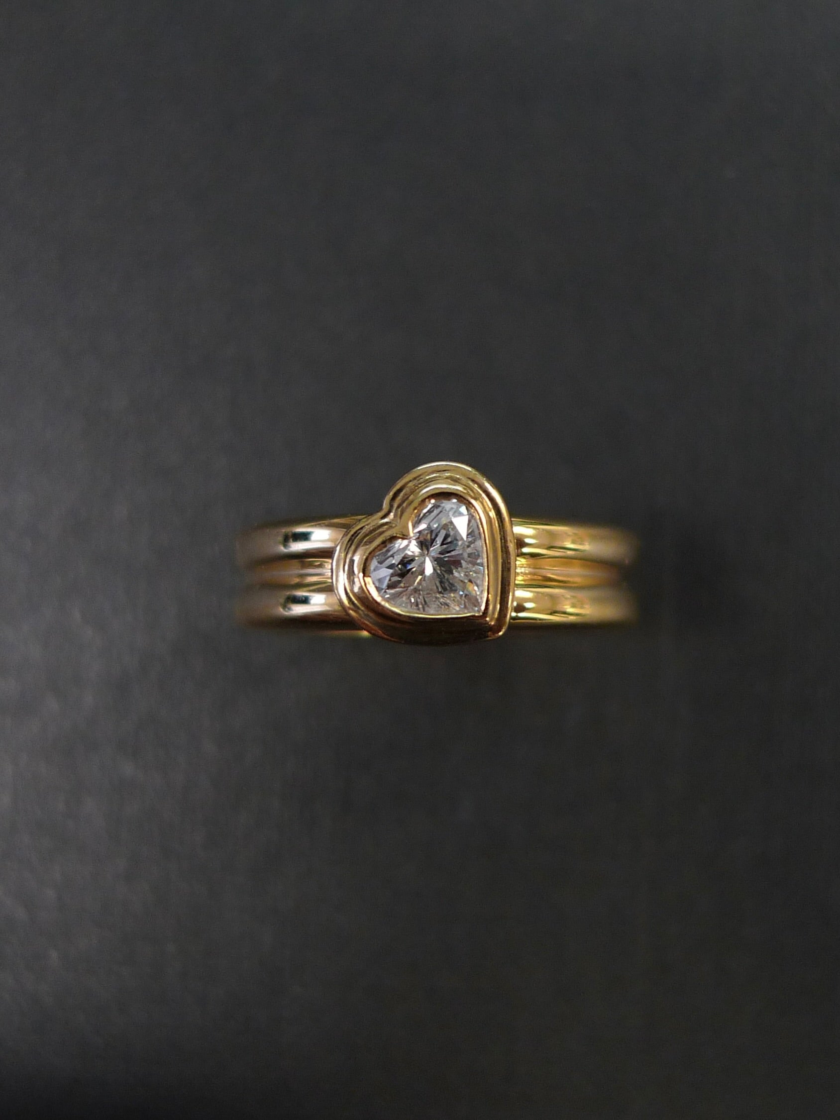 solid gold heart diamond ring handcrafted
