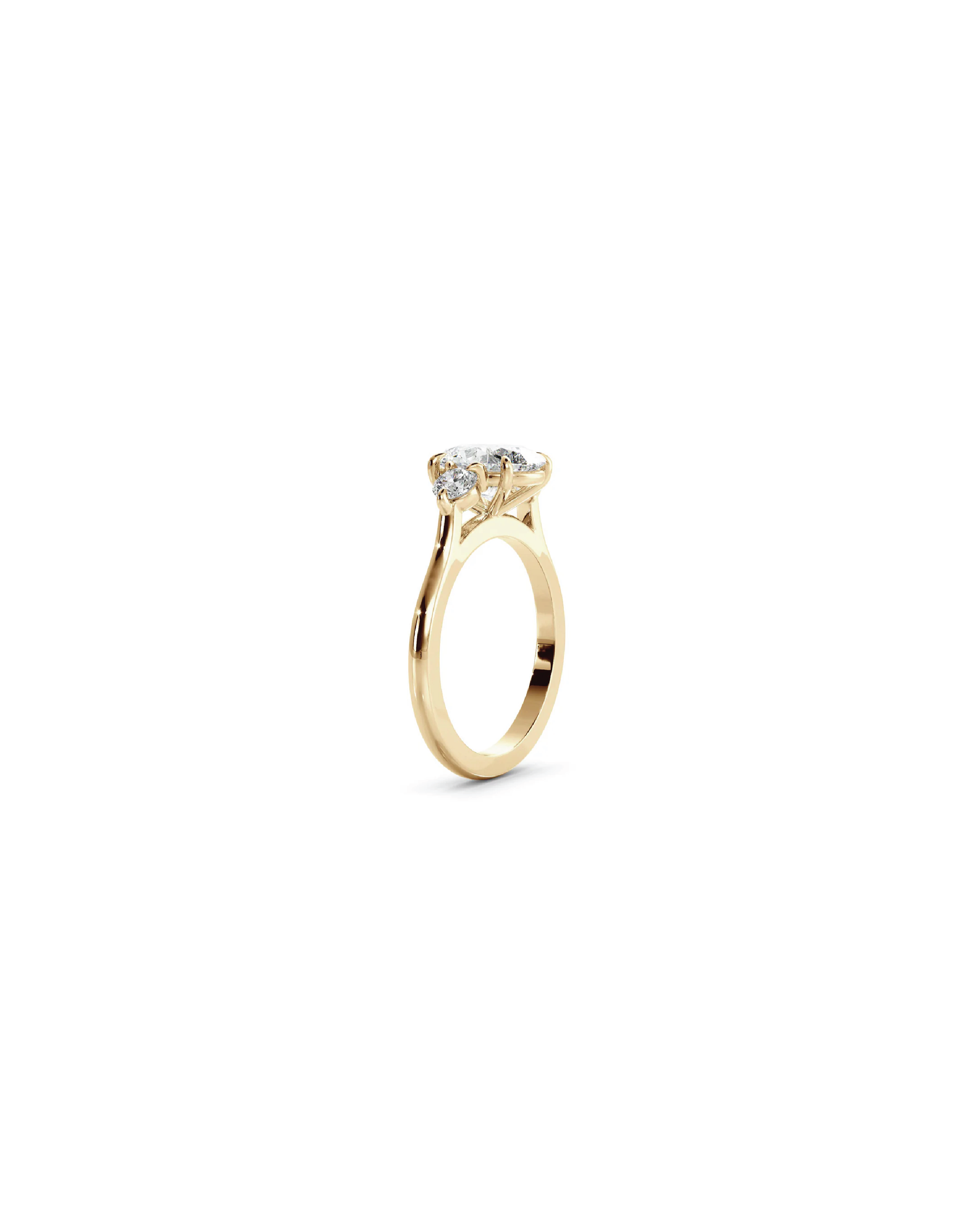 Oval & Round Three-Stone Ring